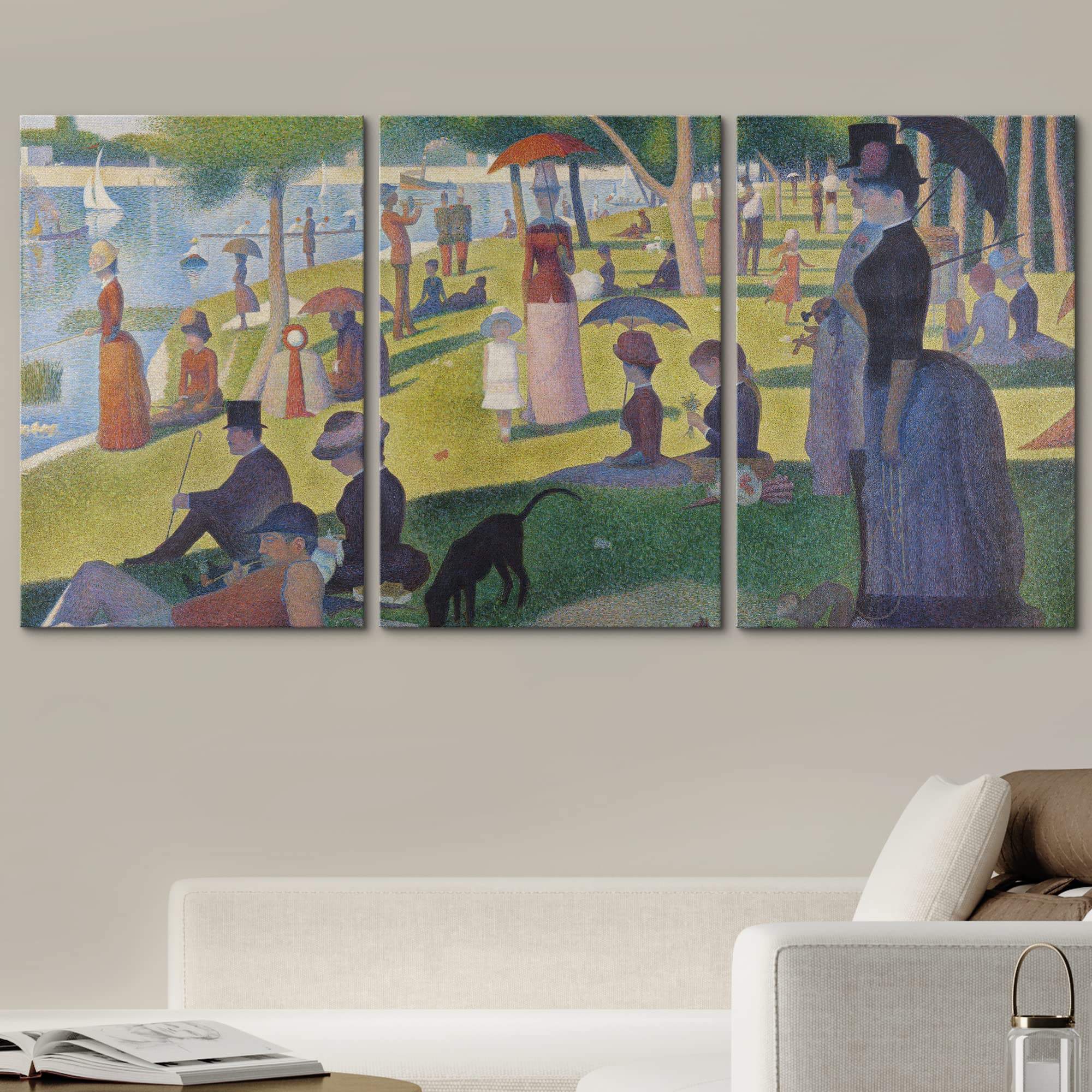 Wall26 Canvas Print Wall Art Set La Grande Jatte By Georges Seurat Cultural Historic Oil Painting Fine Art Reproduction Scenic C
