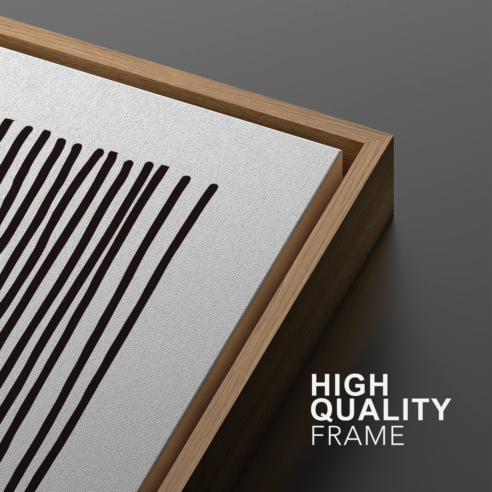 Signwin Framed Canvas Print Wall Art Set Geometric Dark Black Line Landscape Abstract Shapes Illustrations Modern Art Decorative