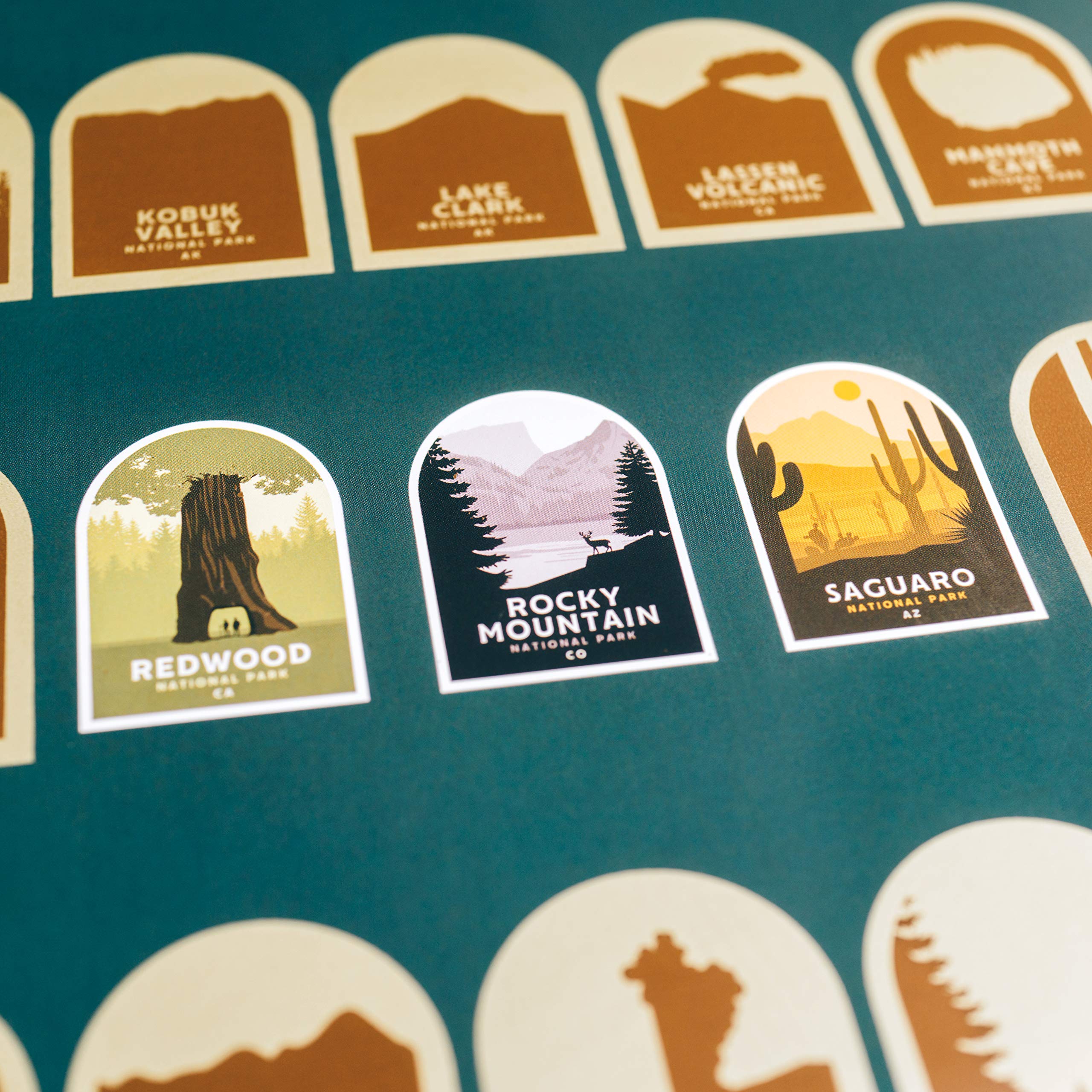 Enno Vatti Us National Parks Scratch Off Poster - Map Of 63 National Parks Of The United States - Travel Bucket List - Gift For