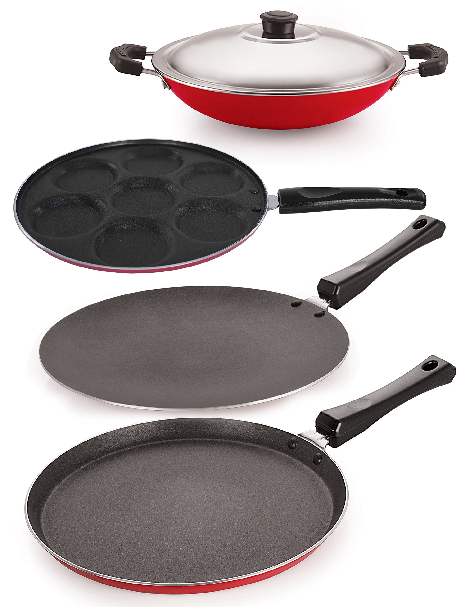 Nirlon Heavy Gauge Aluminium NonStick Coated Cookware Combo Set
