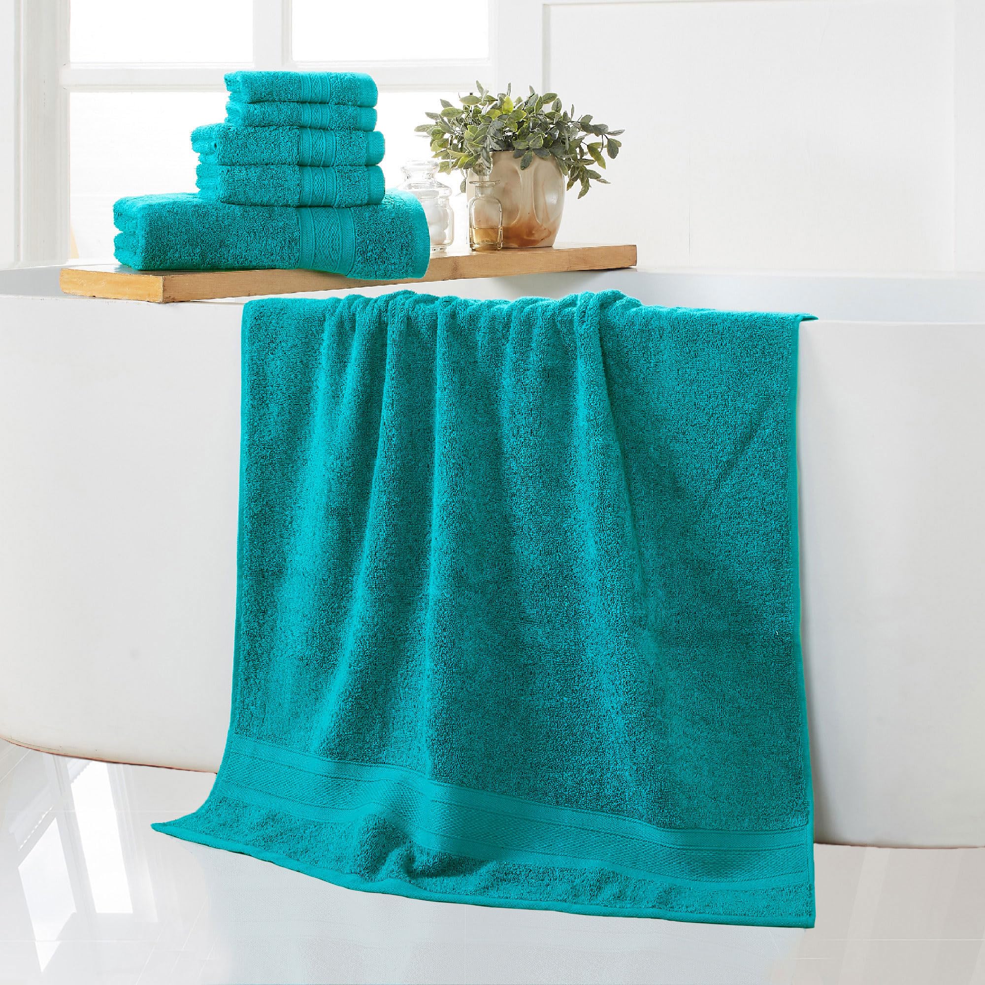 TRIDENT Beige Towels batroom Sets  6 Piece  2 Bath  2 Hand  2 wash  Absorbent Towels for Bathroom  100% Cotton Premium Towel Set  Beige Towel Set