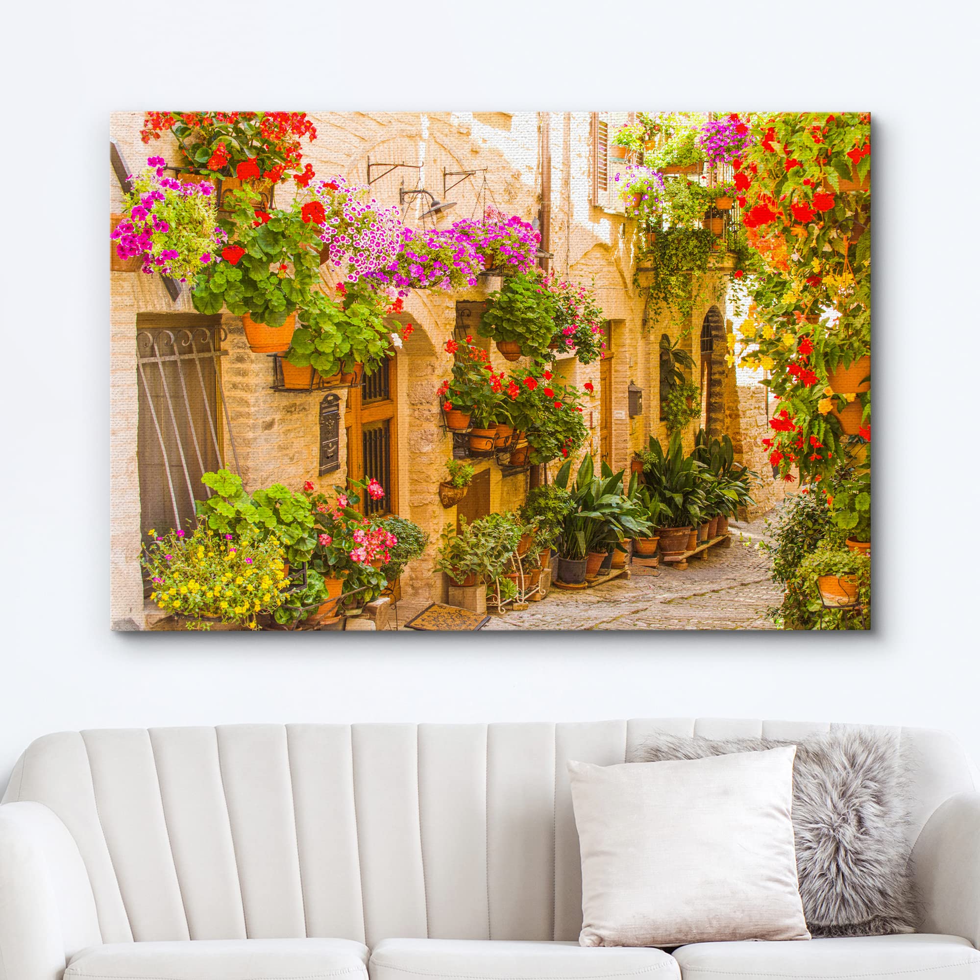 Wall26 Canvas Print Wall Art Floral Botanical Garden European Village Nature Wilderness Photography Realism Rustic Scenic Landsc