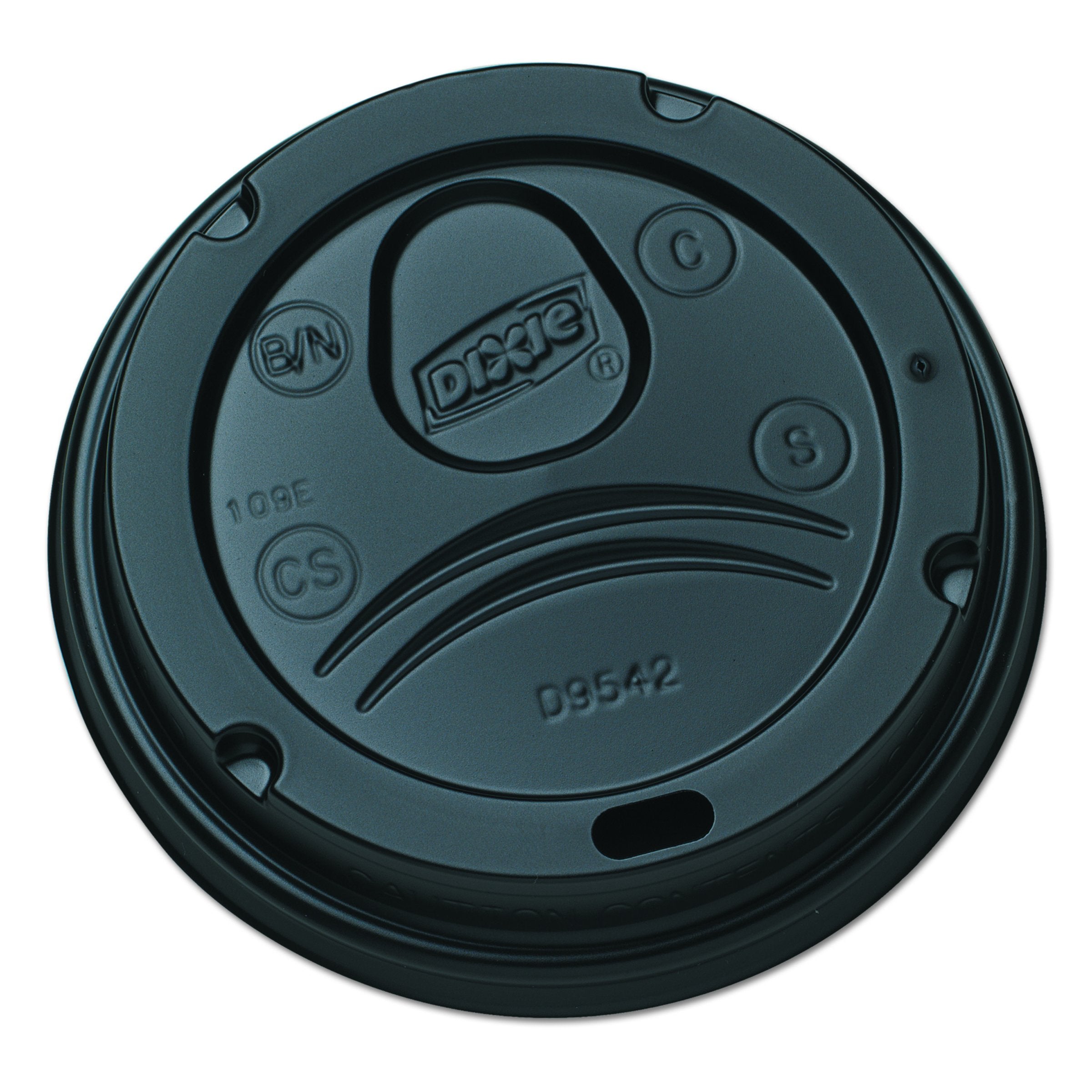 Georgia Pacific Dixie 10-16 Oz. Dome Hot Coffee Cup Lids By Gp Pro (Georgia-Pacific), Black, D9542B, 1,000 Count (100 Lids Per S