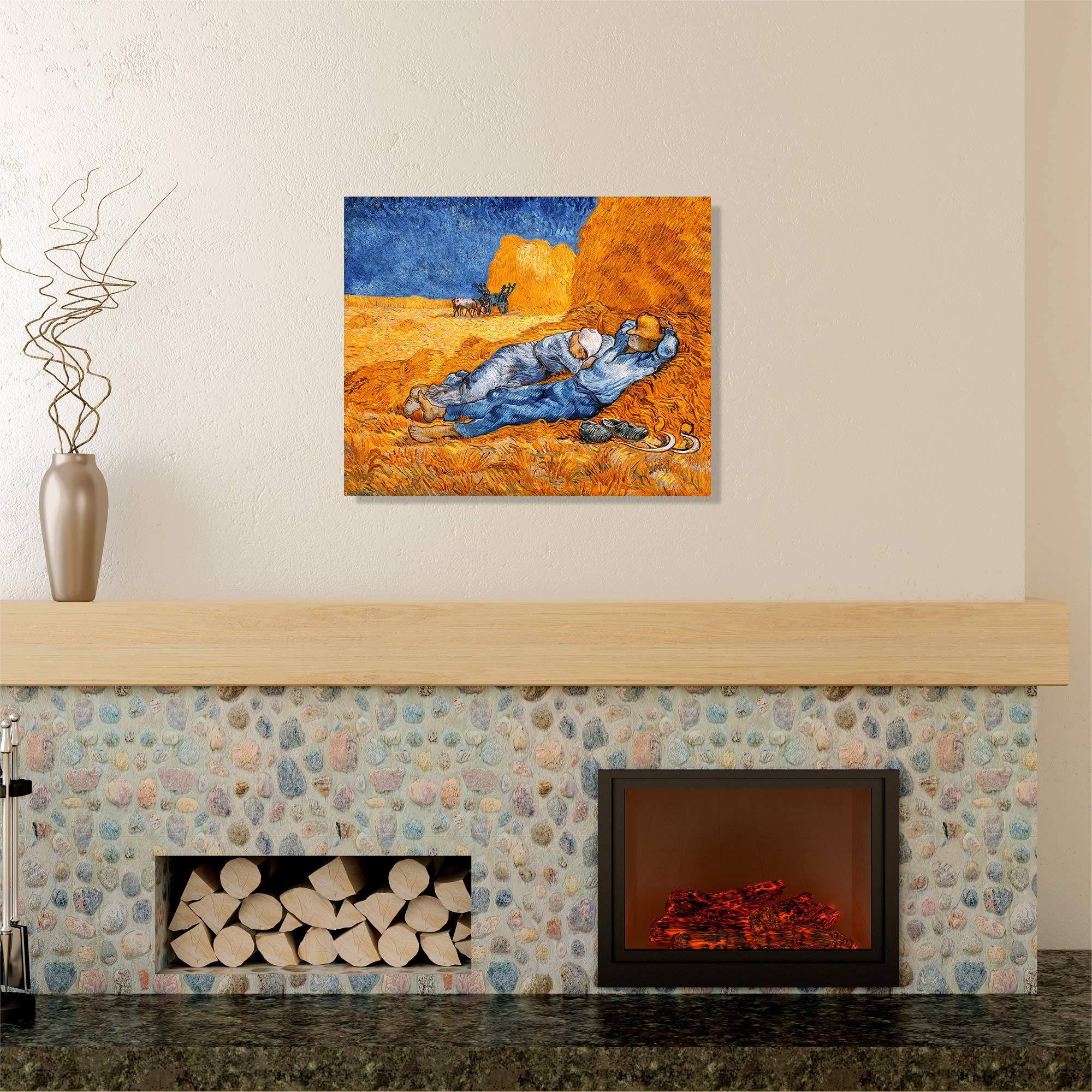 A&T ARTWORK Noon Rest from Work (after Millet) by Vincent Van Gogh. The World Classic Art Reproductions  Giclee Canvas Prints Wall Art for Home Decor 24x30 inches