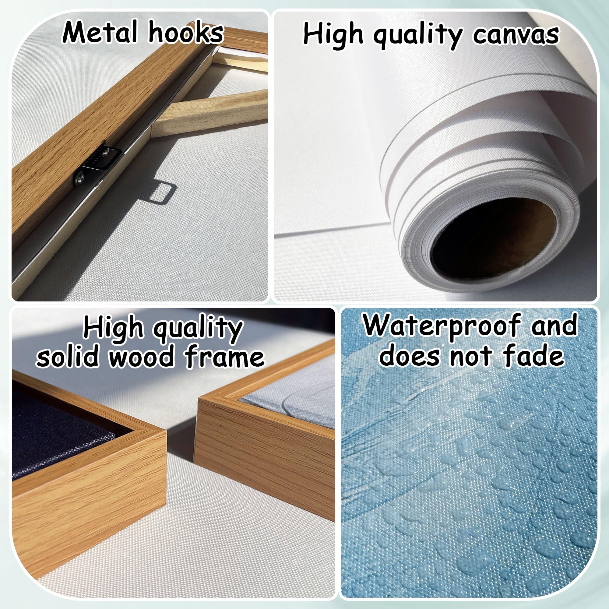 Dandelion Painting Wall Art Canvas Print Picture Framed Wall Art For Living Room Large White Flower Flora Home Bedroom Decoratio