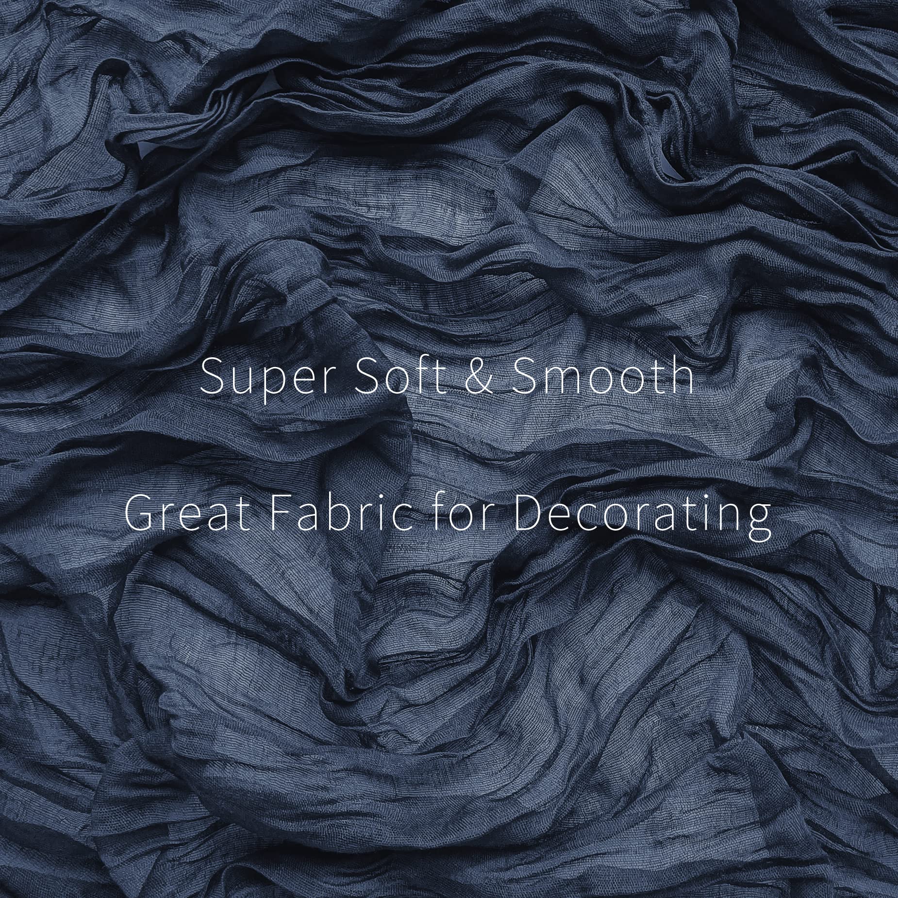 2 Pack Navy Blue Cheesecloth Table Runners, 10Ft Boho Gauze Table Runner Rustic Wedding Cheese Cloths Decor For Bridal Baby Show