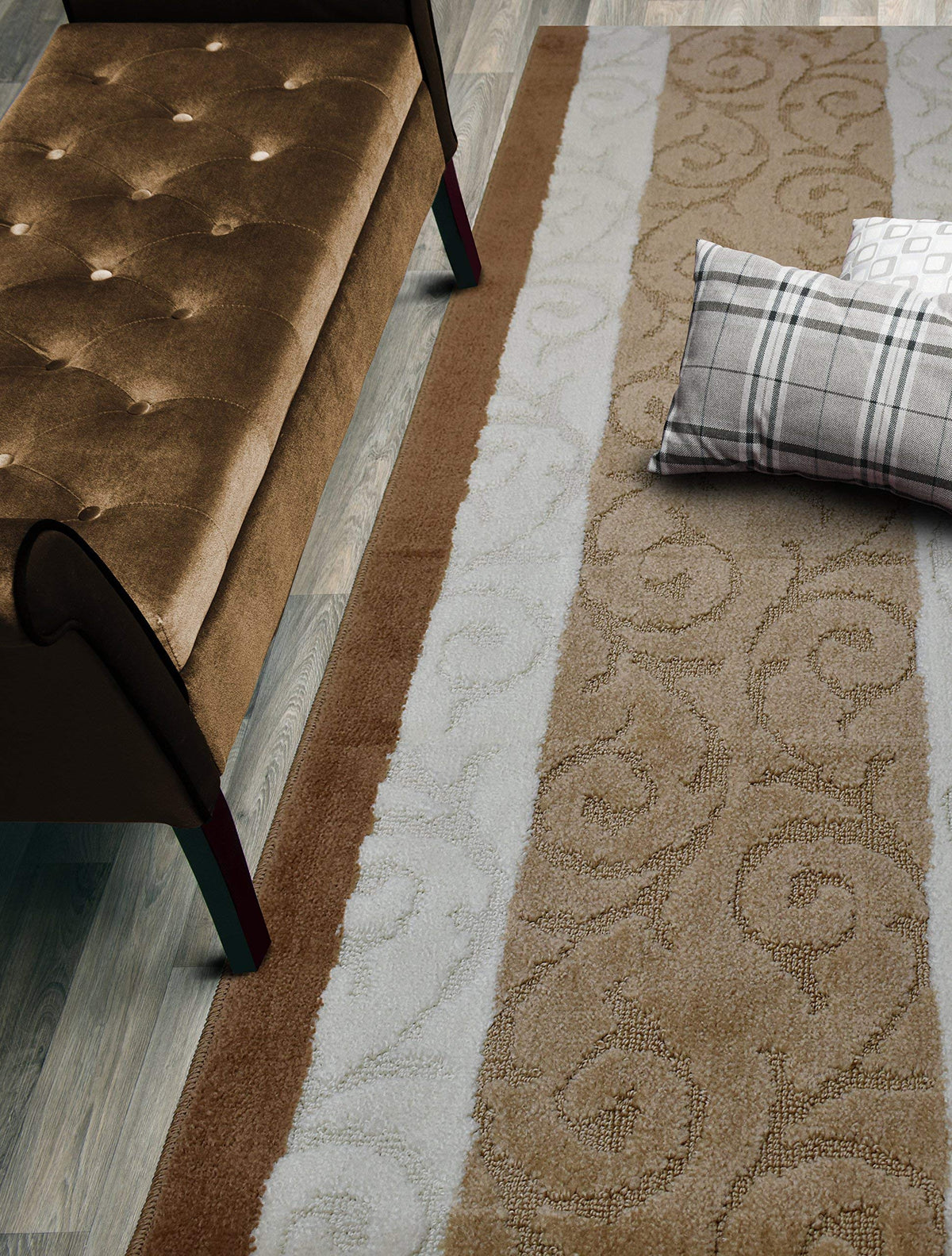Orfa Home Custom Size Scroll Hallway Runner Rug Slip Resistant, 26 Inc ...