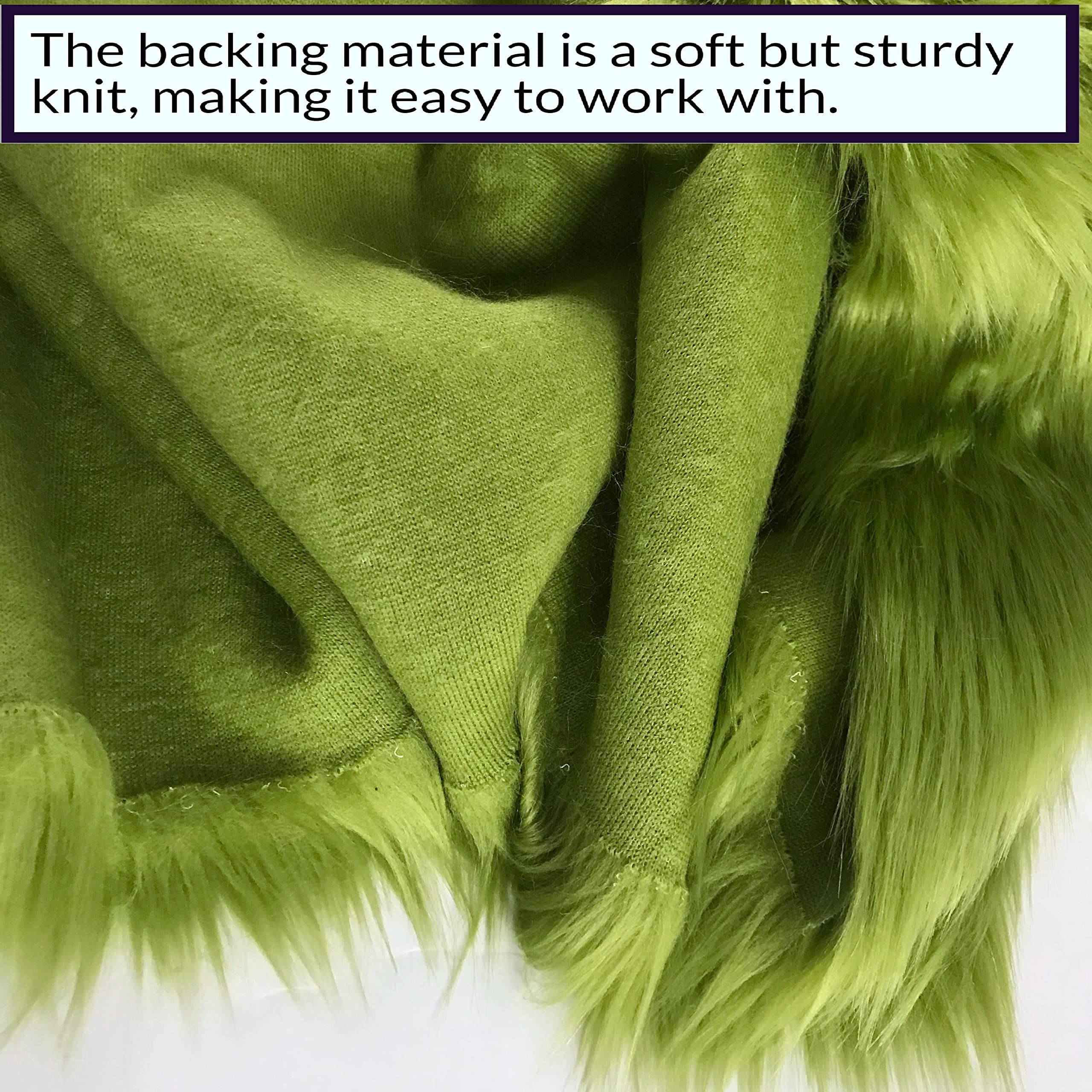 Bianna Creations | Faux Fur Fabric Ultra Soft Deluxe Plush Shaggy Squares | Craft, Sewing, Props, Costumes, Decoration (Olive Gr