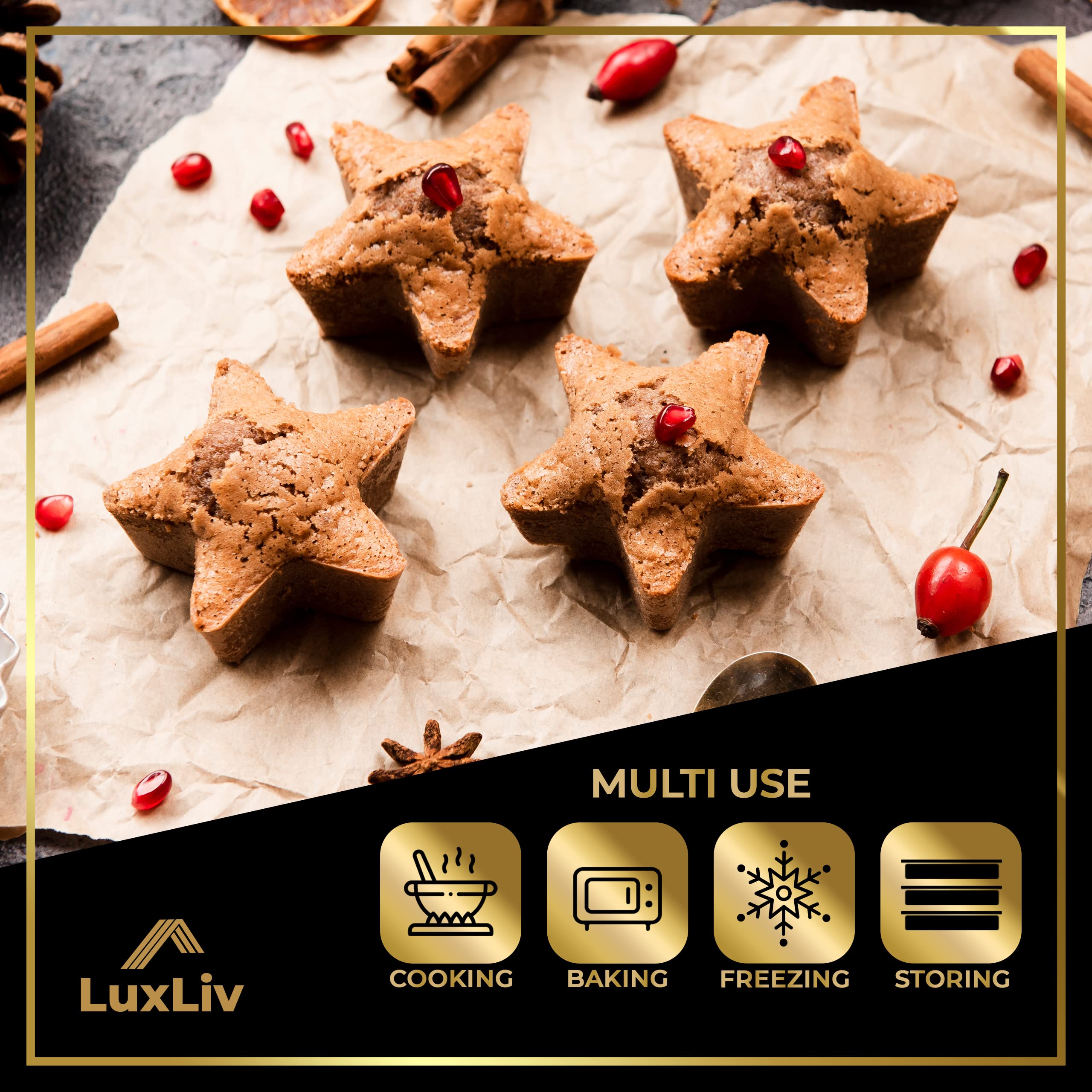 Luxliv 164Ft (50M) Length Unbleached Brown Parchment Paper Roll For Baking, Sourdough Bread Baking Supplies, Wax Paper Roll, Coo