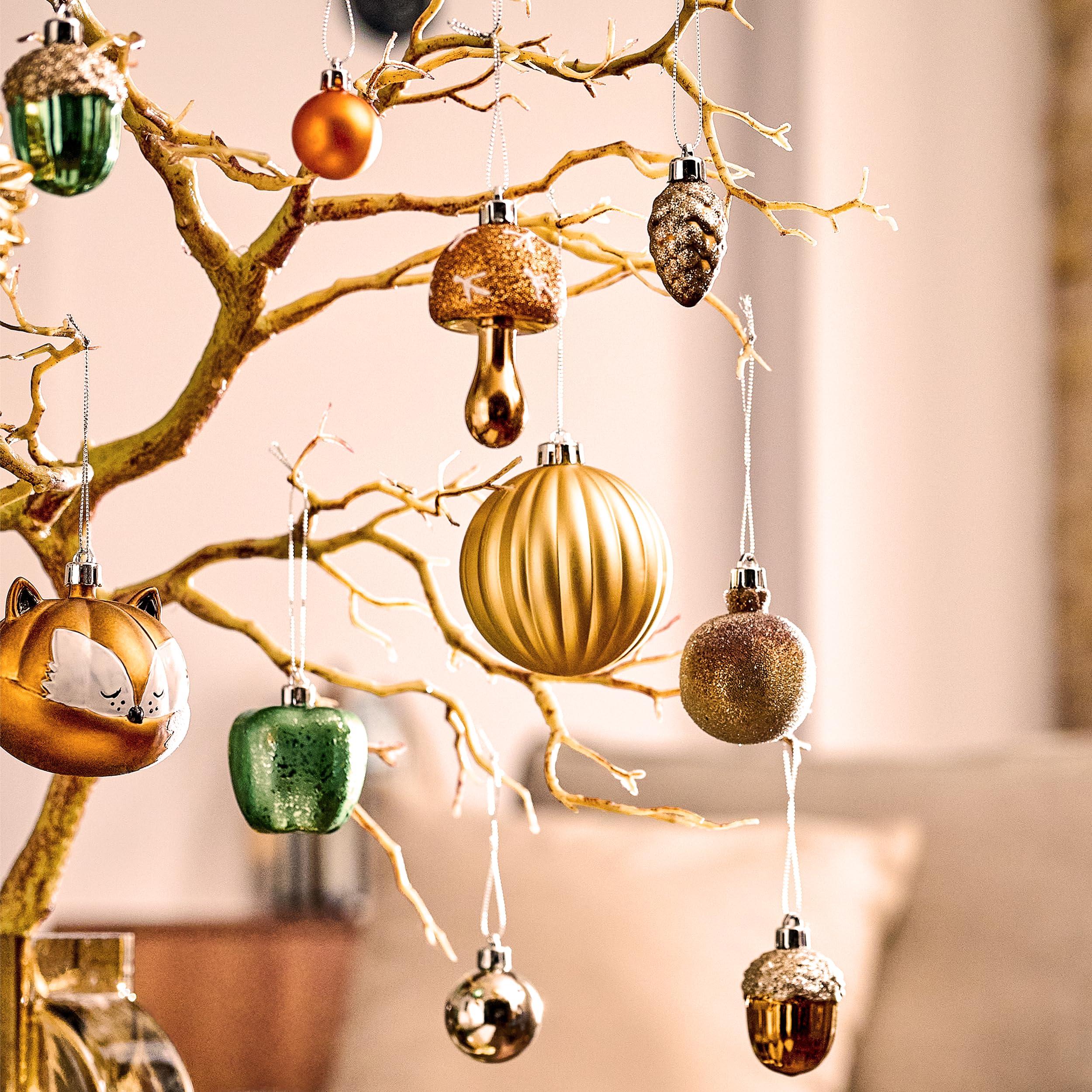 Valery Madelyn Fall Tree Ornaments for Home, 50ct Shatterproof Fall Tree Decorations Orange Hanging Ball Gnome Decor for Harvest