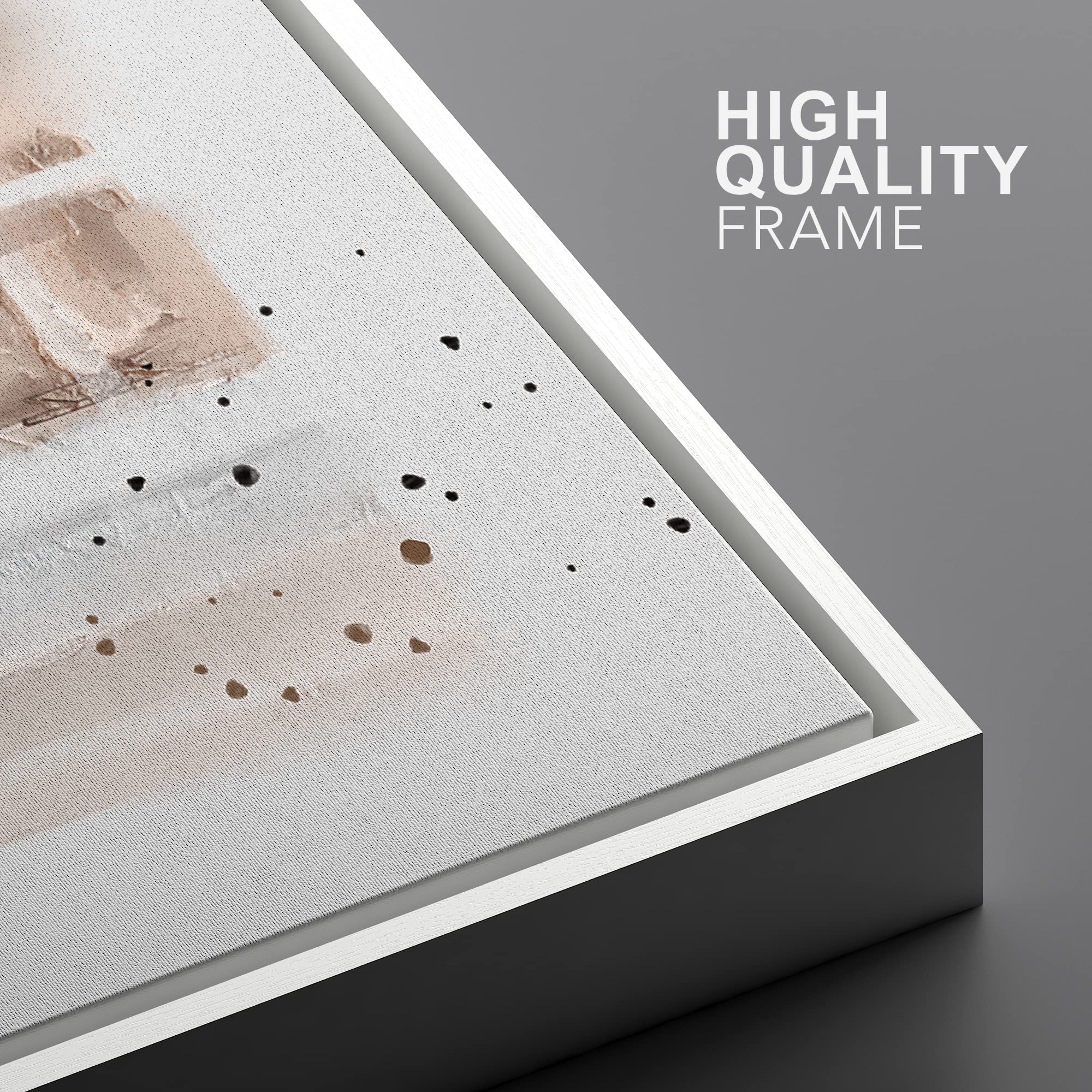 Ashbrook Framed Canvas Print Wall Art Minimalist Brown And Black Square Collage Abstract Shapes Illustrations Modern Contemporar