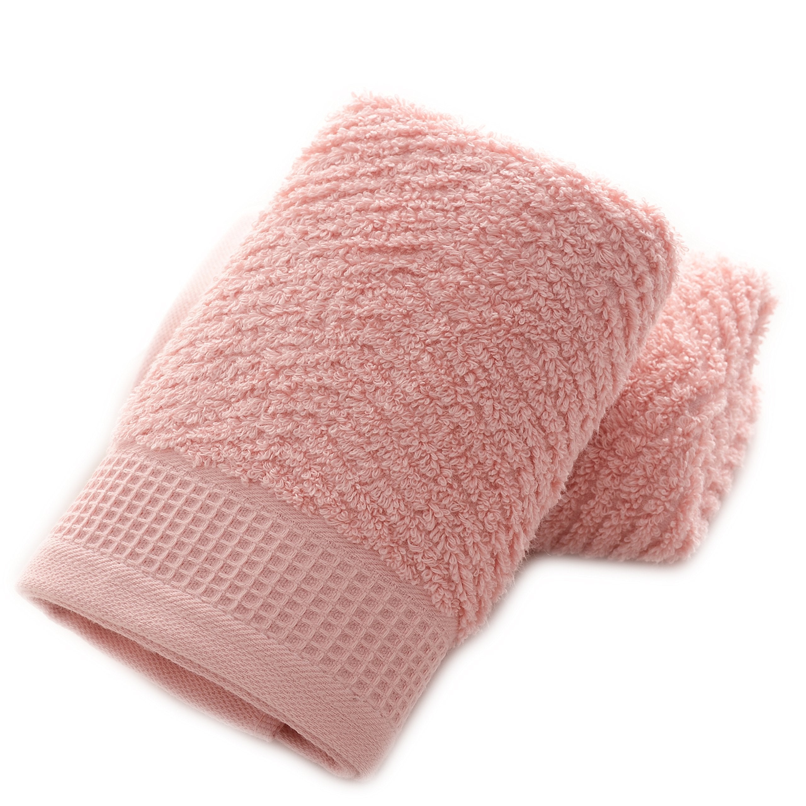 Leisofter Decorative Cotton Hand Towels For Bathroom Clearance With Hanging Loops(Pink, 2-Pack, 14'' X 29'')