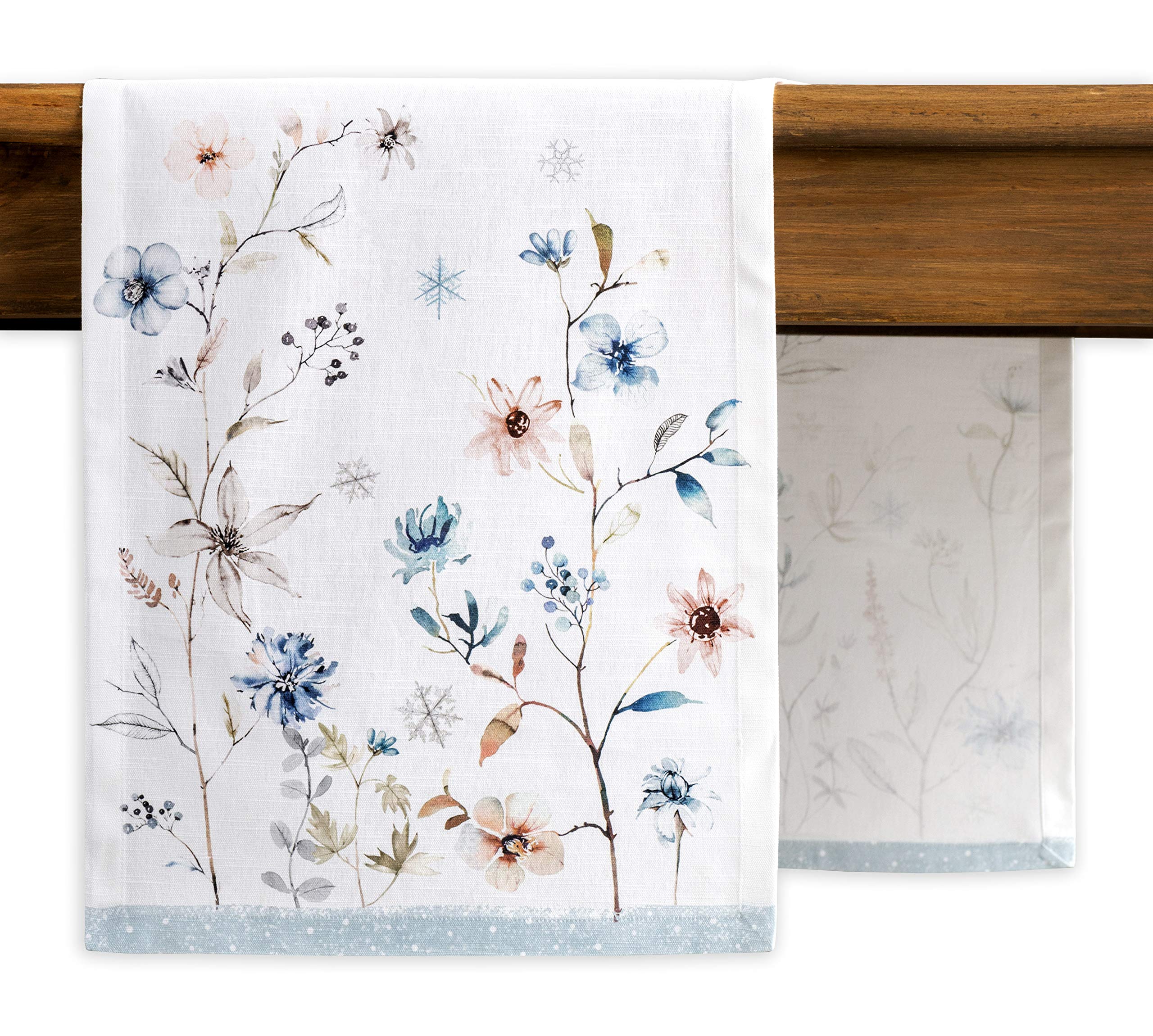Maison D' Hermine Table Runner 100% Cotton 14.50Inch X 72Inch Decorative Table Runners, Dining, Kitchen, Parties & Camping, Ice