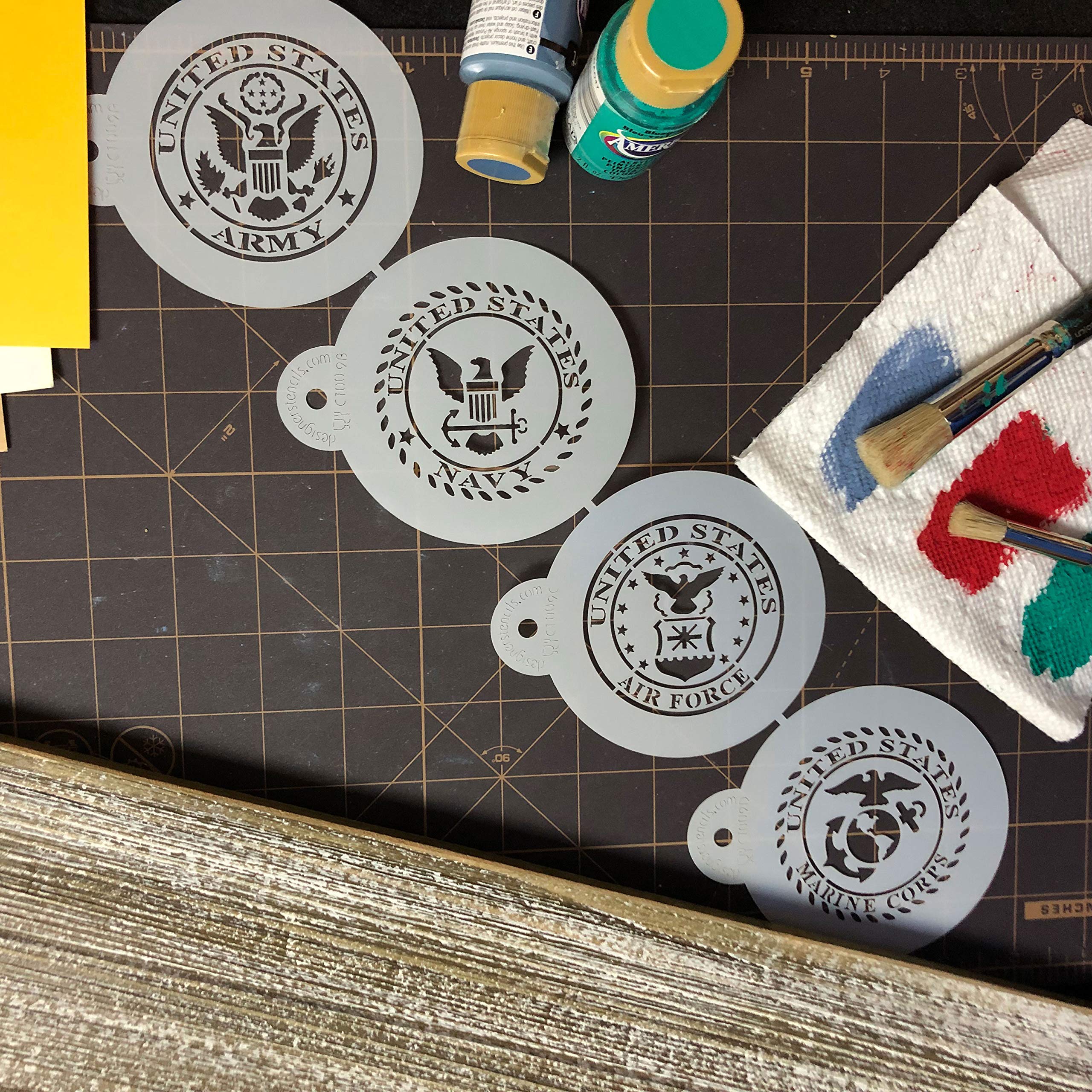Us Military Seals Cookie Stencil Set | Baking Stencils For Royal Icing Cookies, Airbrush Cookies | Military Stencil Template Us