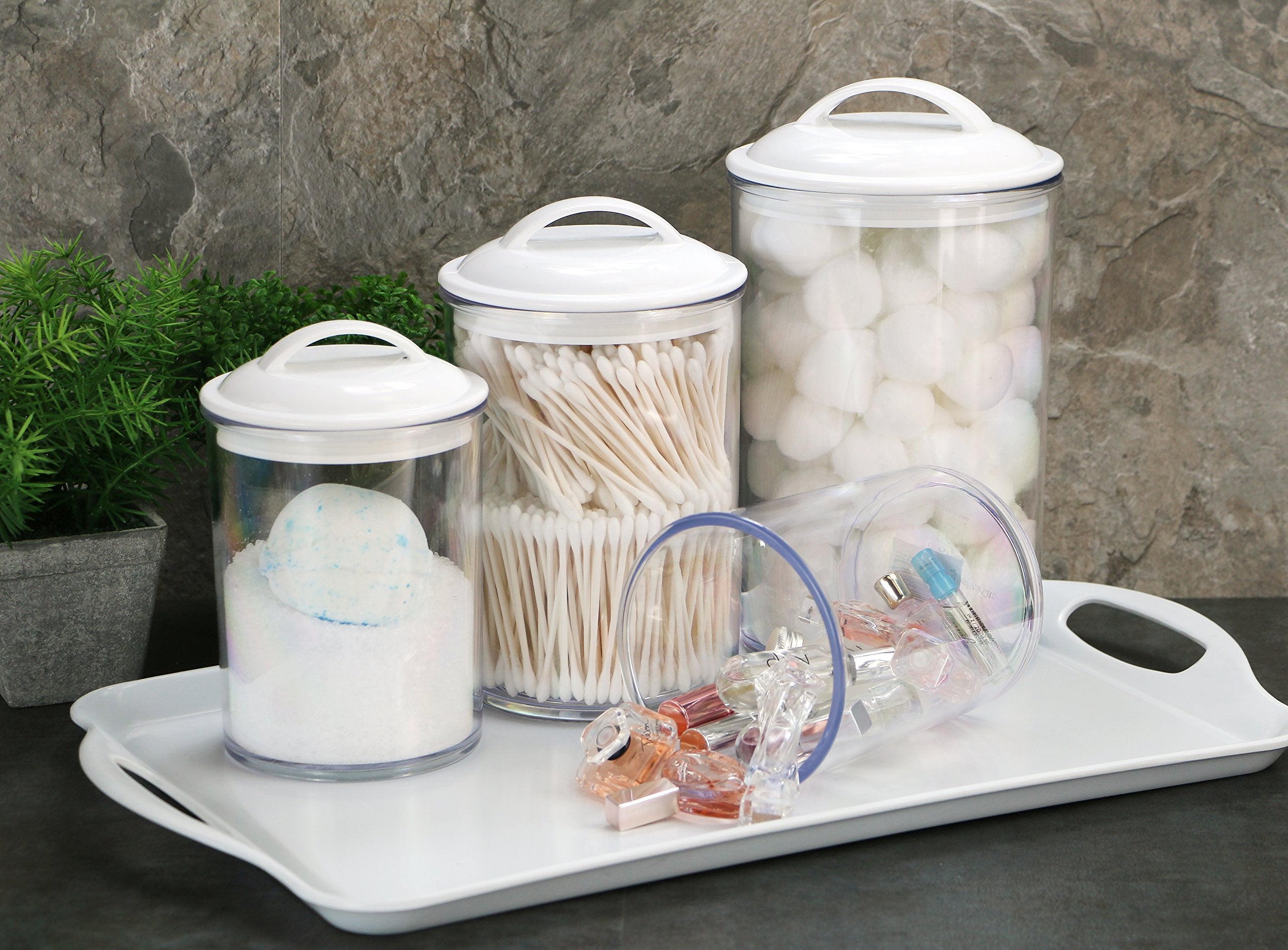 Calypso Basics By Reston Lloyd Acrylic Storage Canisters, Set Of 3, White