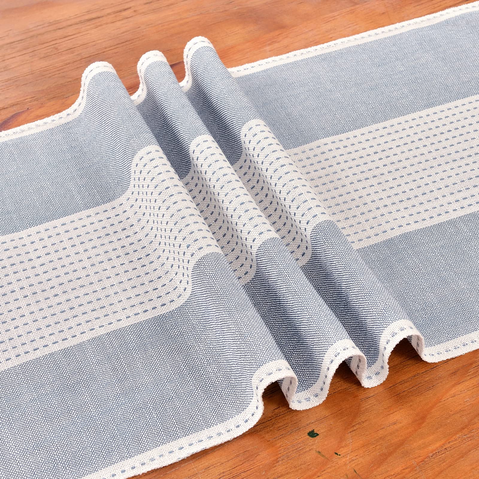 Wracra Linen Table Runner, Farmhouse Macrame Table Runners 72 Inches Long For Dining Table Decor, Wedding, Party And Dresser Dec