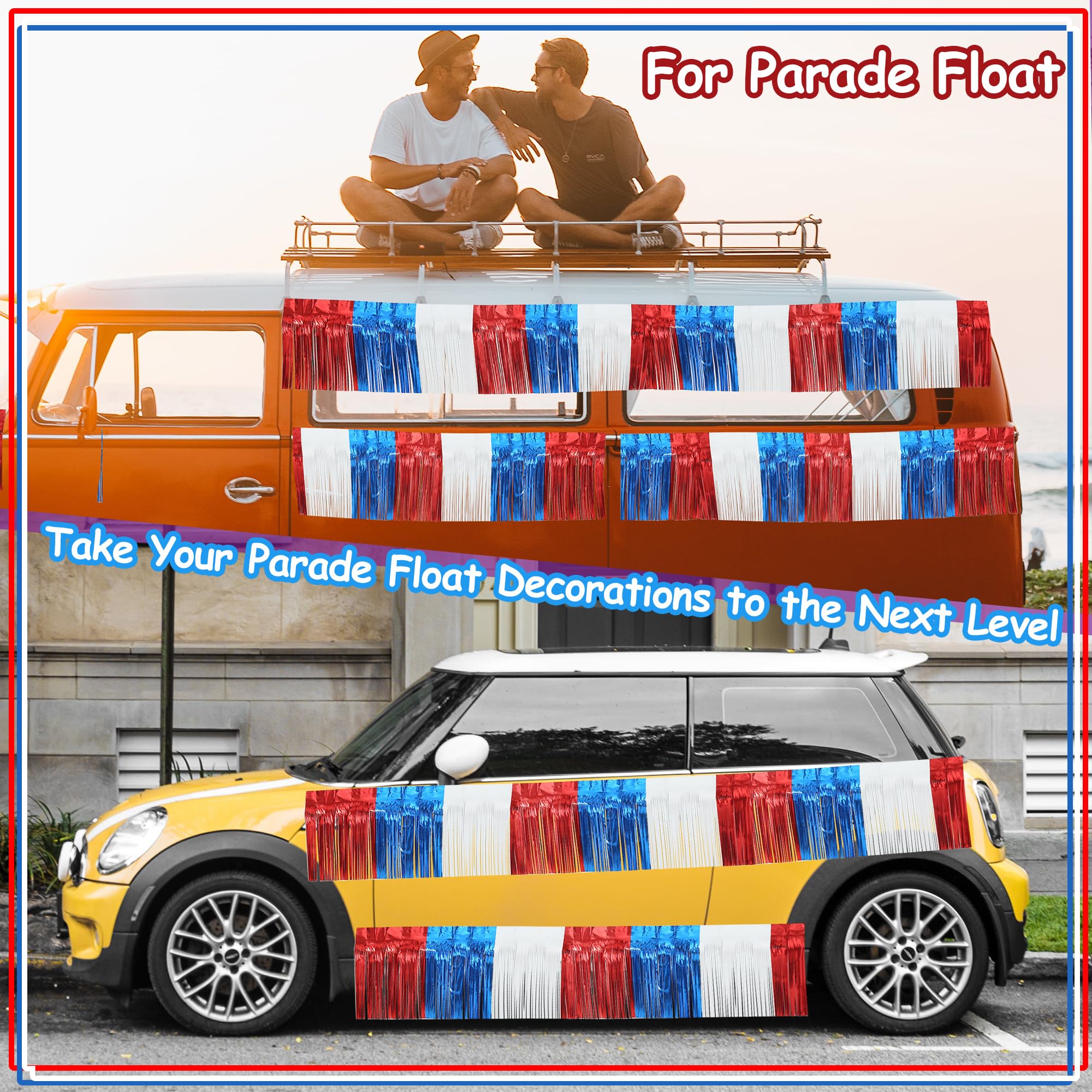 4 Pack 10 Feet Foil Fringe Garland Metallic Tinsel Streamers Banner Wall Hanging Fringe Backdrop Banner For Parade Floats Weddin