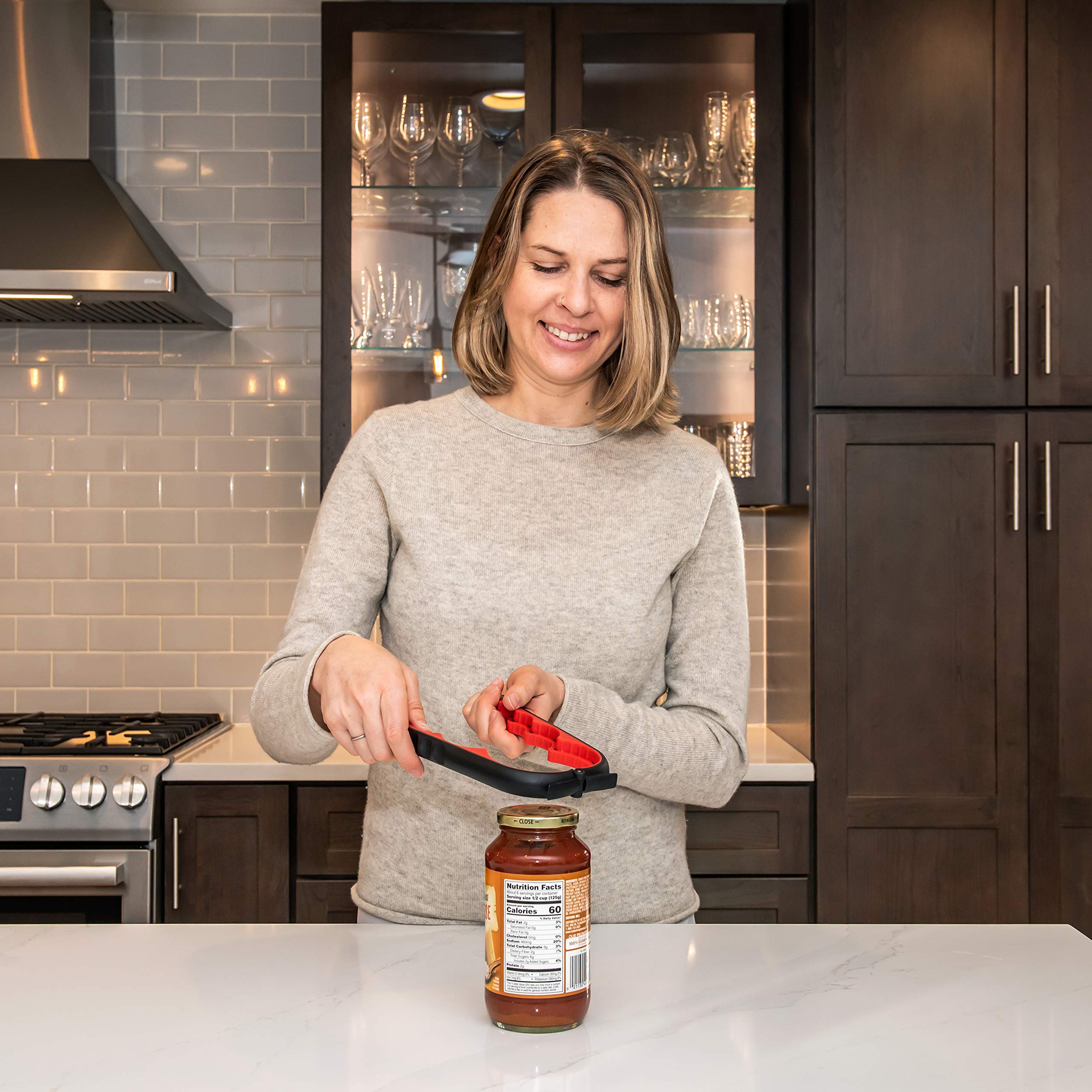 J.Maehome Jar Opener Upgraded 5 In 1 Multi Function Can Bottle Opener Kit With Silicone Handles, Children And Older Adults With