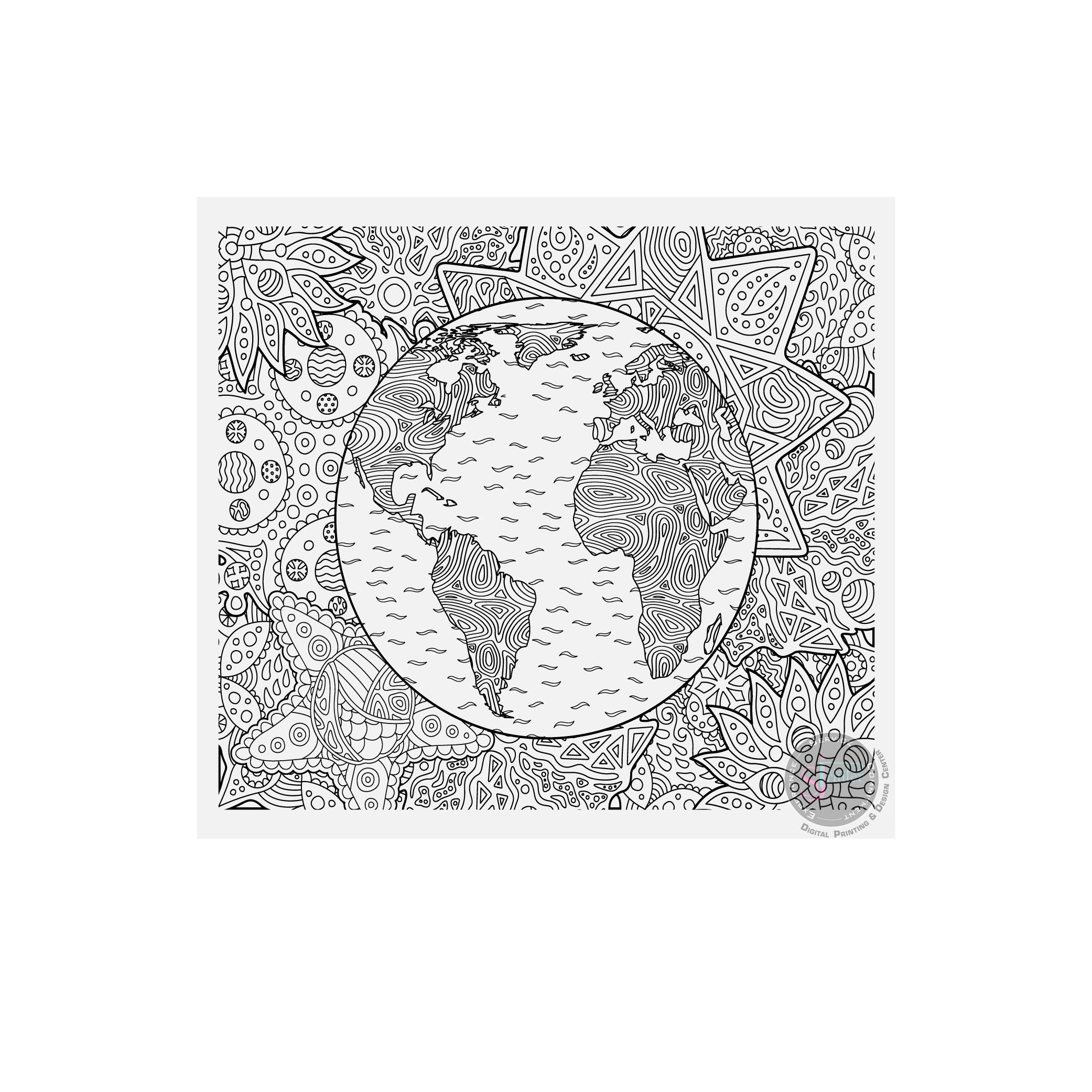 Sjprinter Giant Coloring Poster For Kids And Adults - Great For Care Facilities, Schools, Group And Family Activities (Planet Ea