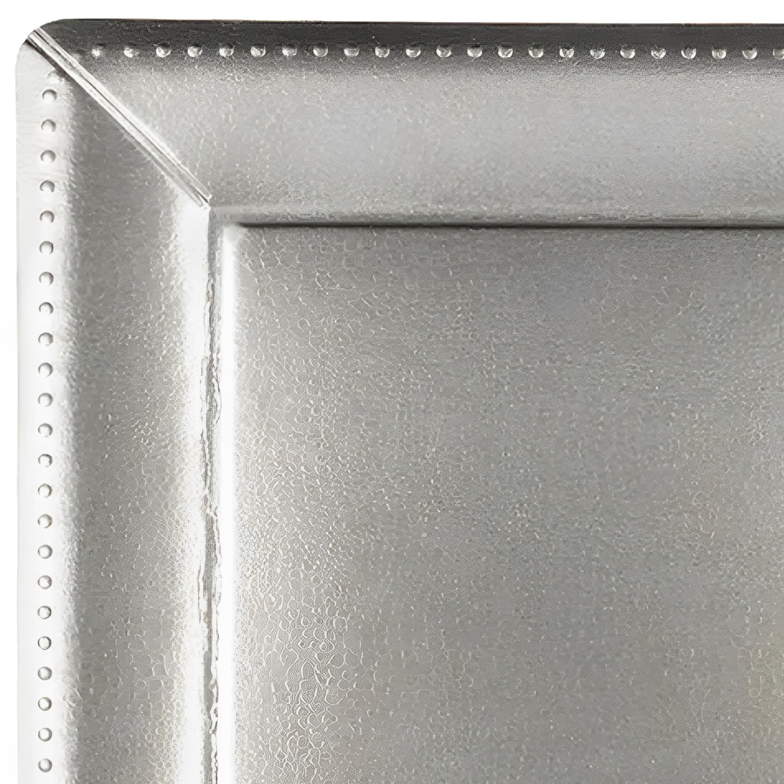 Kaya Luxurious Silver Square Edge Beaded Paper Disposable Charger Plates - 13'' (Pack Of 10) - Elegant And Eco-Friendly - Perfec