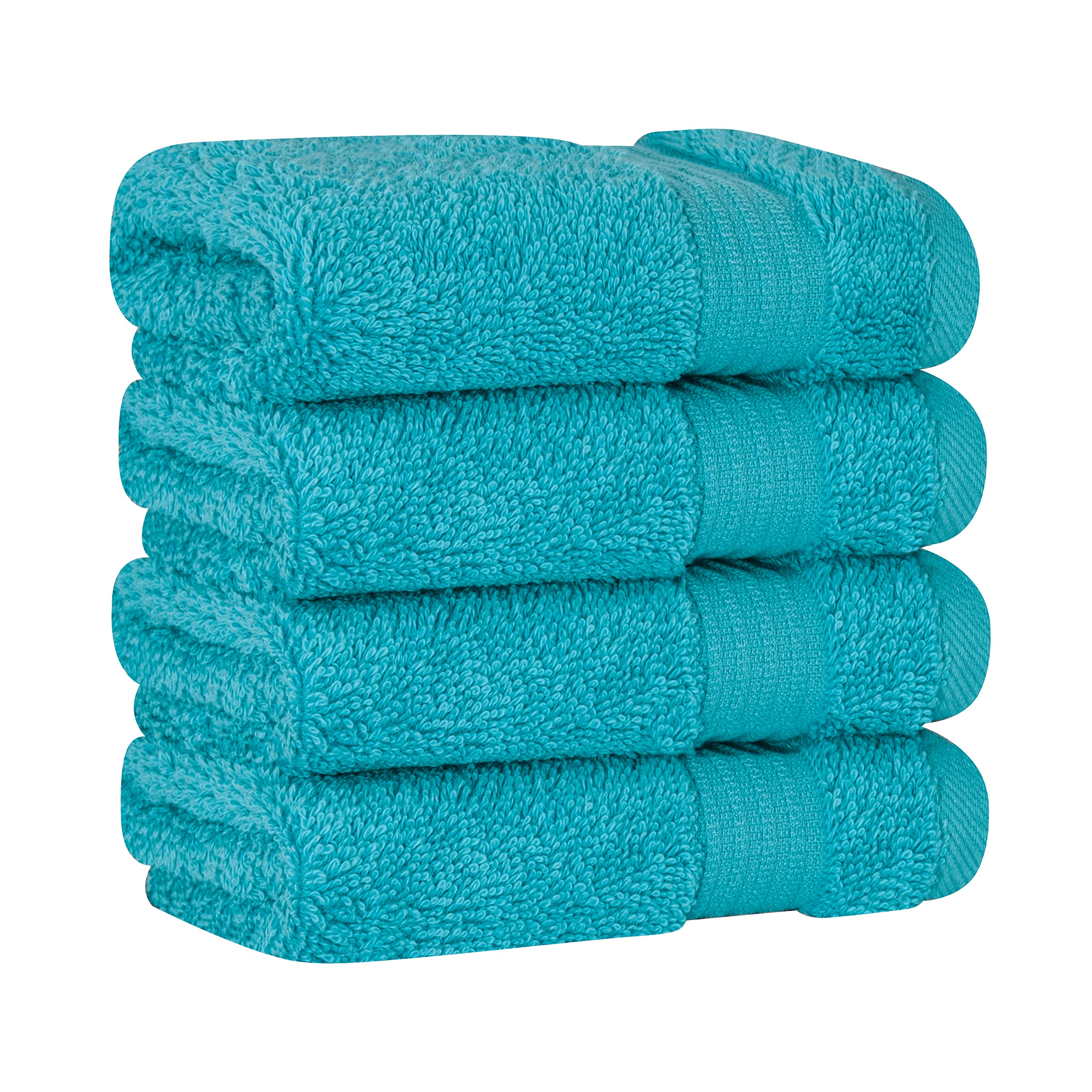 Cotton Paradise 100% Cotton Turkish Washcloths For Bathroom, 4 Piece Soft Absorbent Small Hand Face Towels Wash Rags For Body, A