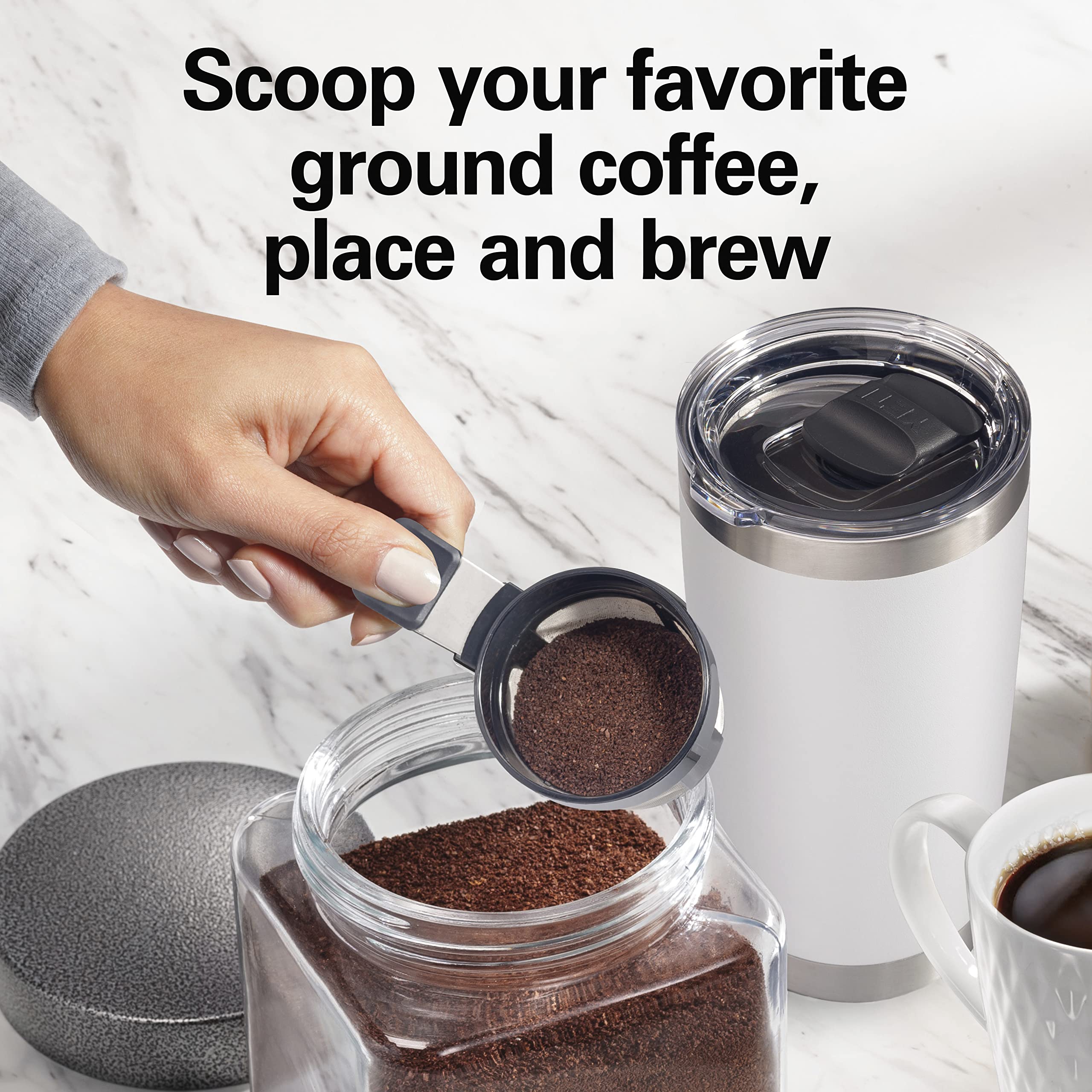 Hamilton Beach The Scoop Single Serve Coffee Maker & Fast Grounds Brewer For 8-14Oz. Cups, Brews In Minutes, Black (47620), Next