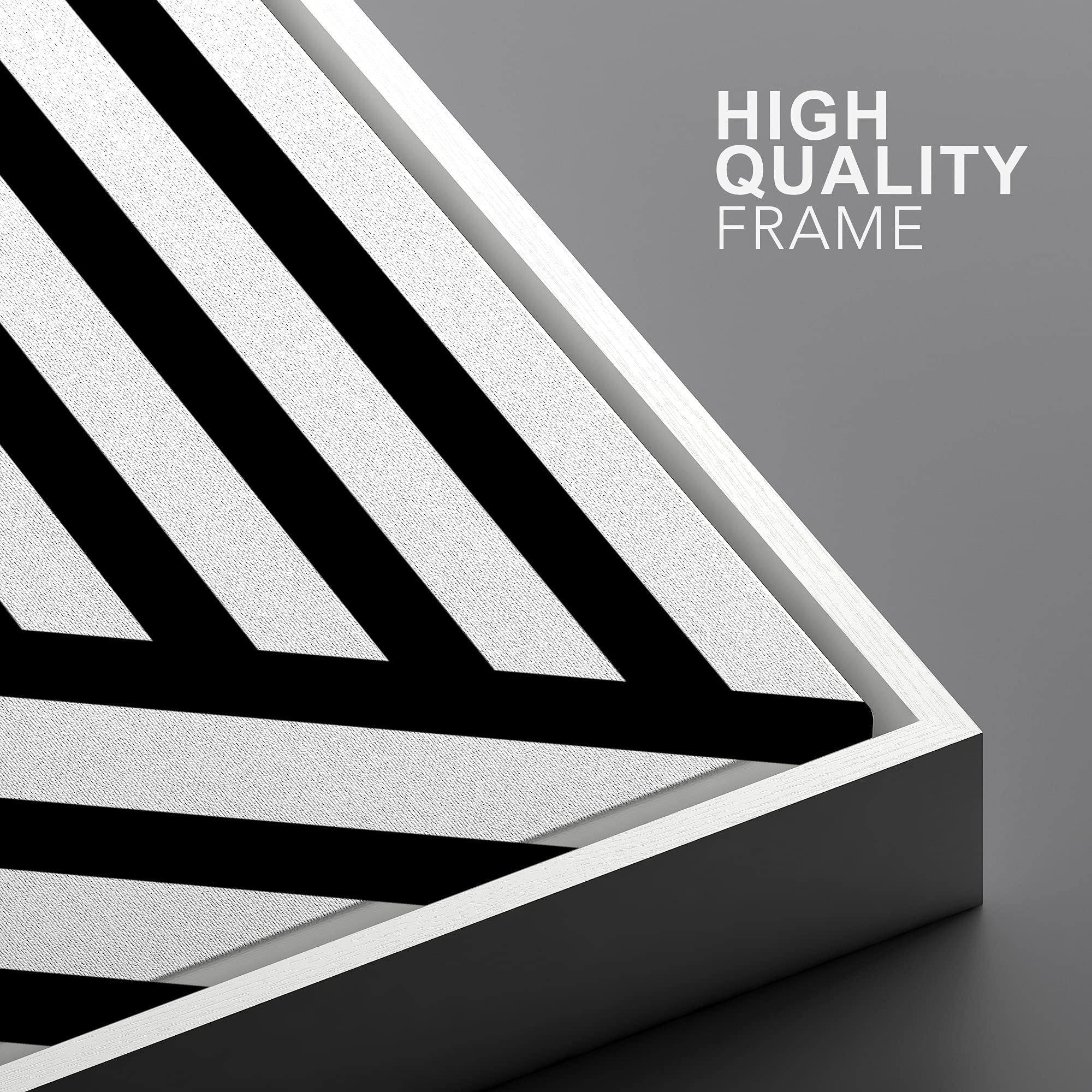 Ashbrook Framed Canvas Print Wall Art Black And White Superhero Geometric Pattern Abstract Shapes Illustrations Modern Bohemian