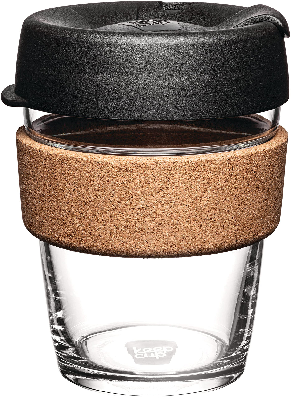Keepcup Reusable Tempered Glass Coffee Cup  Travel Mug With Spill Proof Lid, Brew Cork Band, Lightweight, Bpa Free  Medium  12Oz