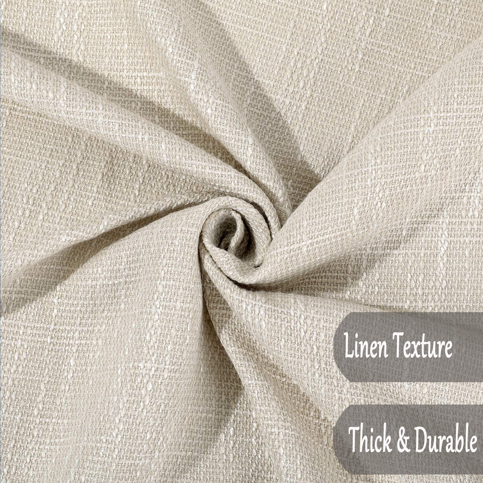 Dimatic Cotton Linen Solid Color Tablecloth Round Simple Style Table Cover For Small Round Table 24''-40'' (2 Seats), Off White,