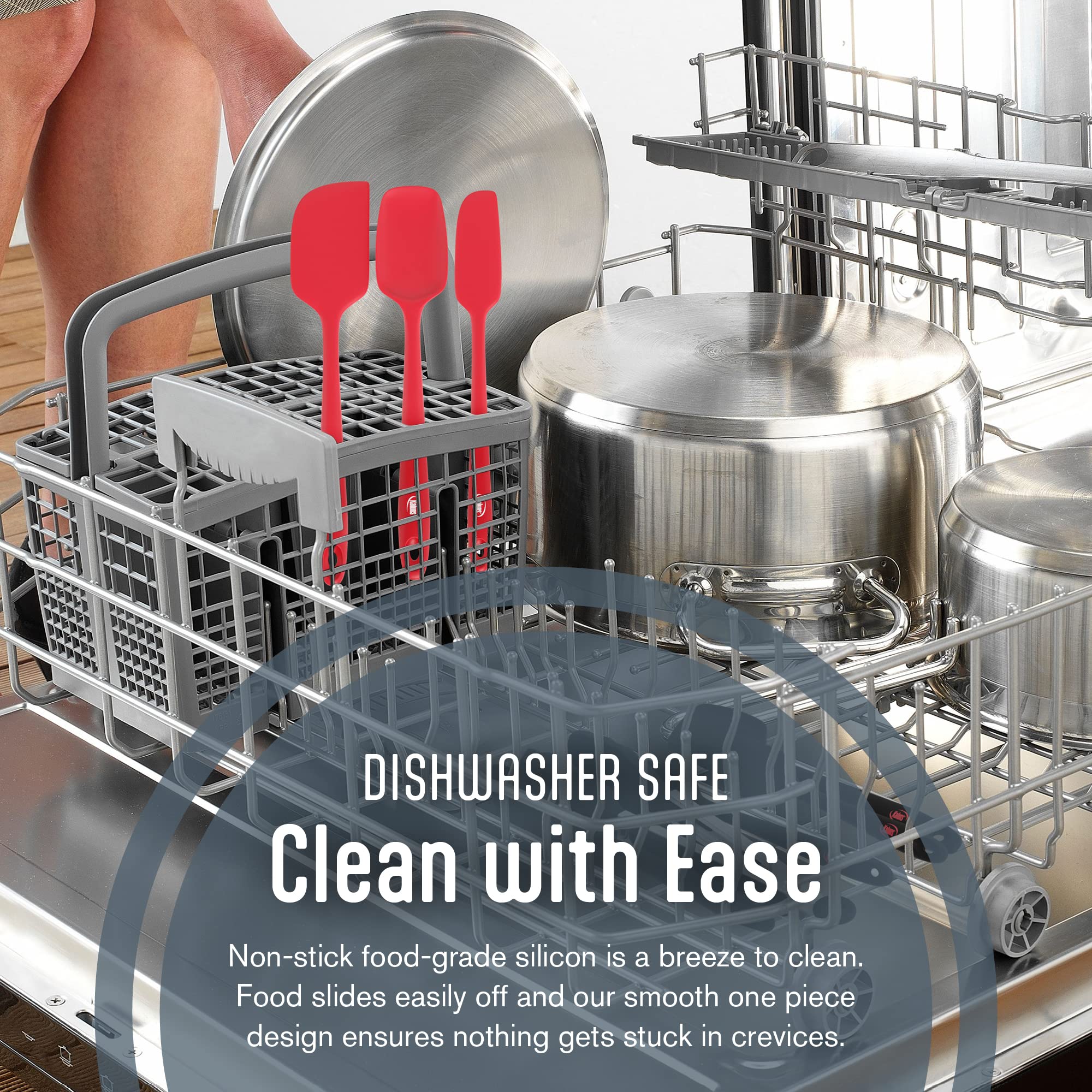 Kaluns Silicone Spatula Set 4 Pcs Rubber Spatulas Silicone Heat Resistant 600F, Spatulas For Nonstick Cookware, Seamless Design