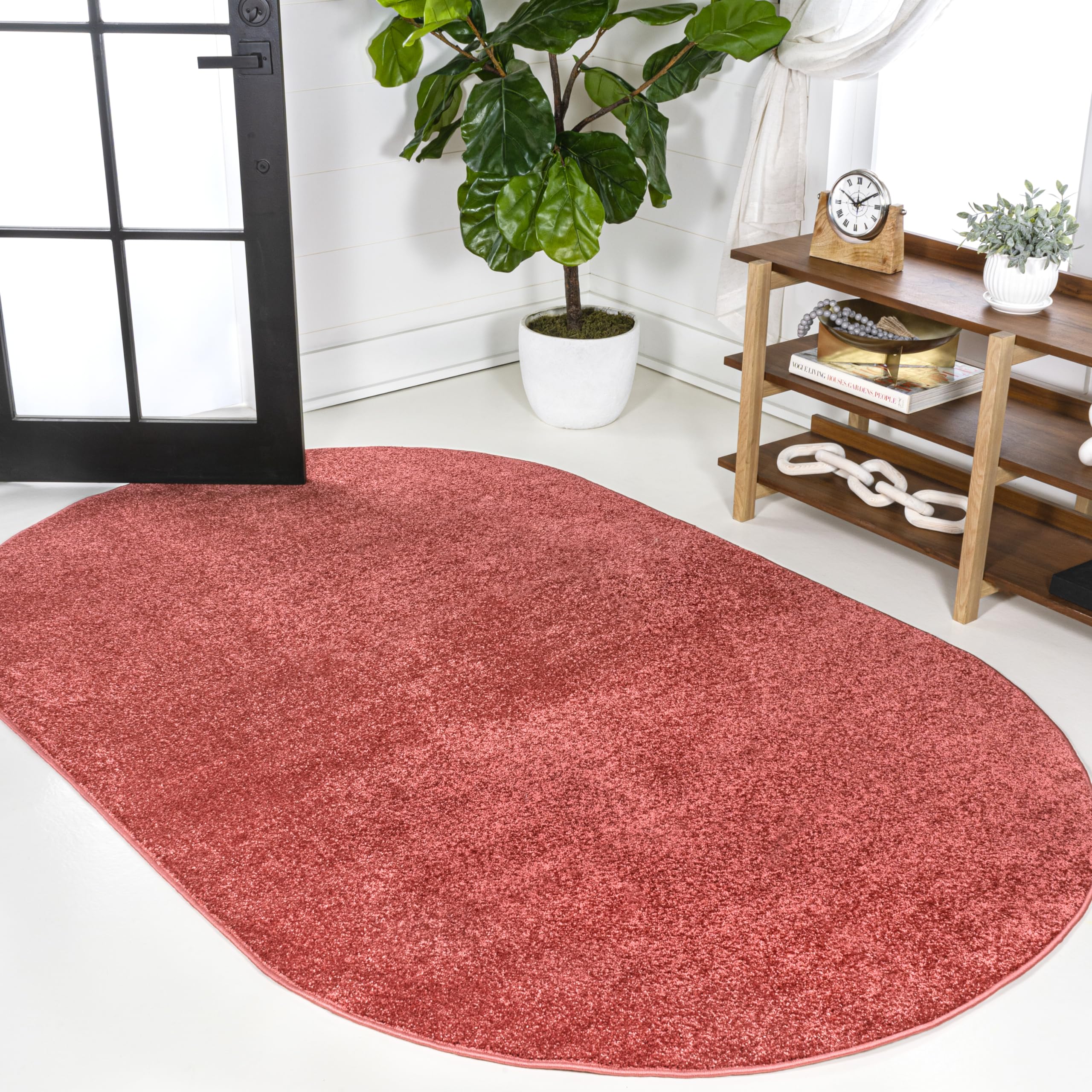 JONATHAN Y SEU100E-5OV Haze Solid Low-Pile Area Rug, Coastal, Bohemian, Minimalist, Classic, Farmhouse, Casual, Glam for Living 