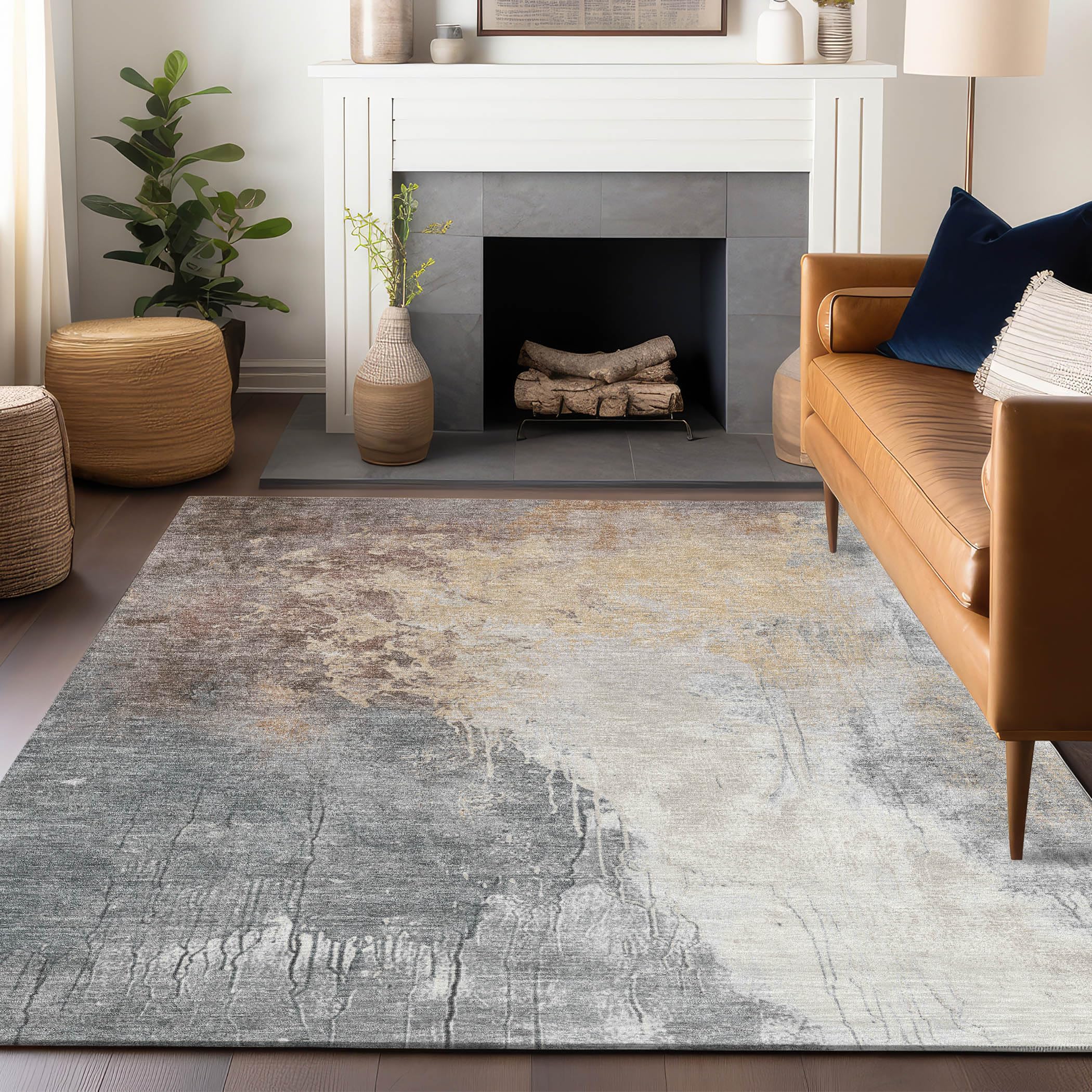 Machine Washable Indoor/Outdoor Chantille Coral 10 x 14 Rug