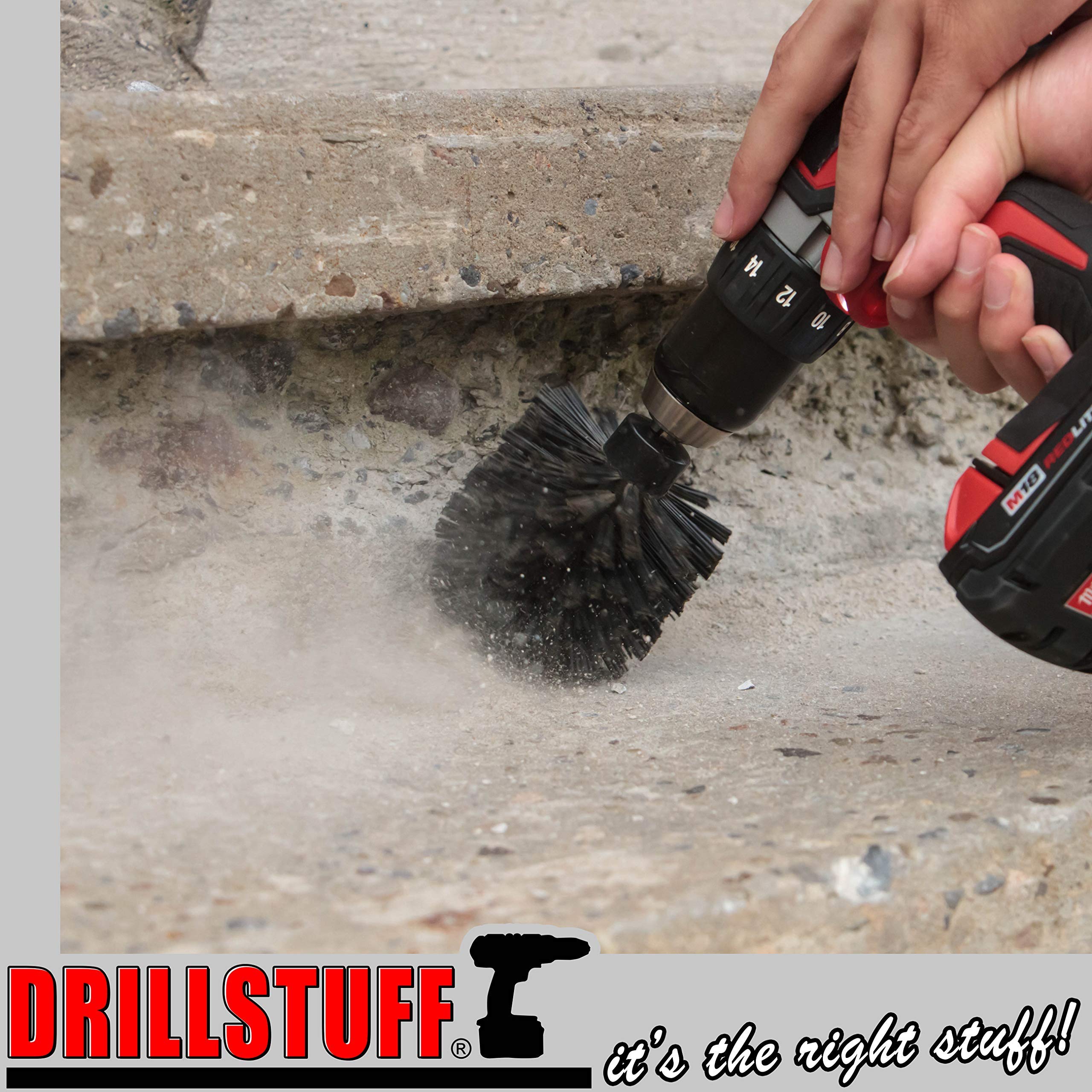 Ultra Stiff Black Nylon Bristle Electric Spin Scrubber - Bbq Grill Brush - Industrial Bbq Cleaning Supplies For Outdoor Backyard