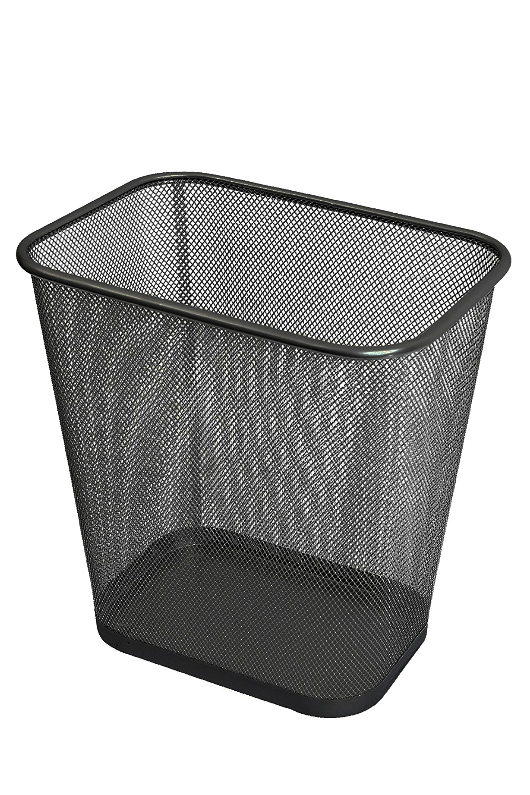 Ybm Home Mesh Wastebasket Trash Can For Home And Office Workspace, Metal Office Trash Can Rectangular-Shaped, 3.5 Gallon (6 Pack