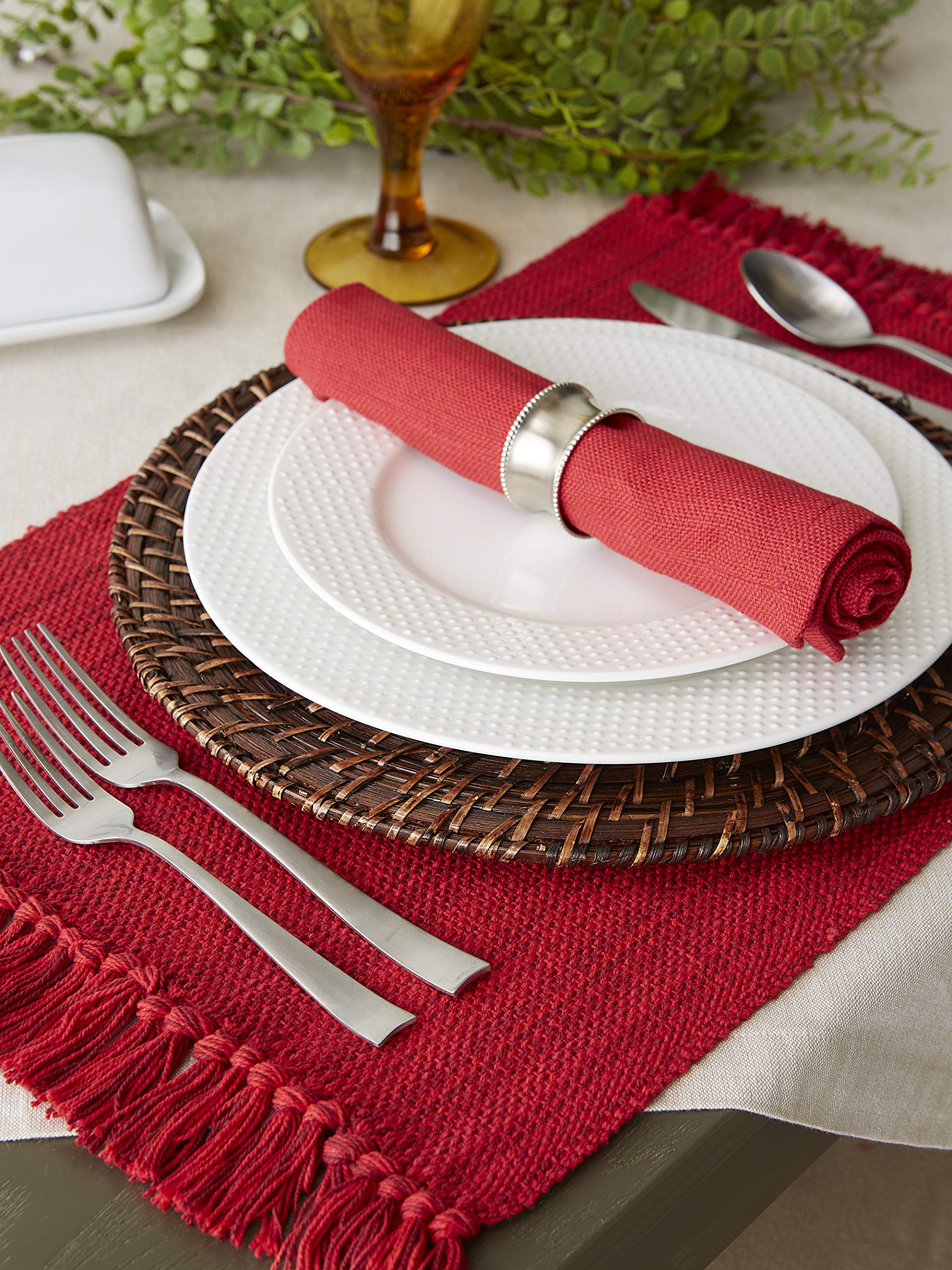 Dii Variegated Tabletop Collection, Dining Set, Tango Red, 8 Piece