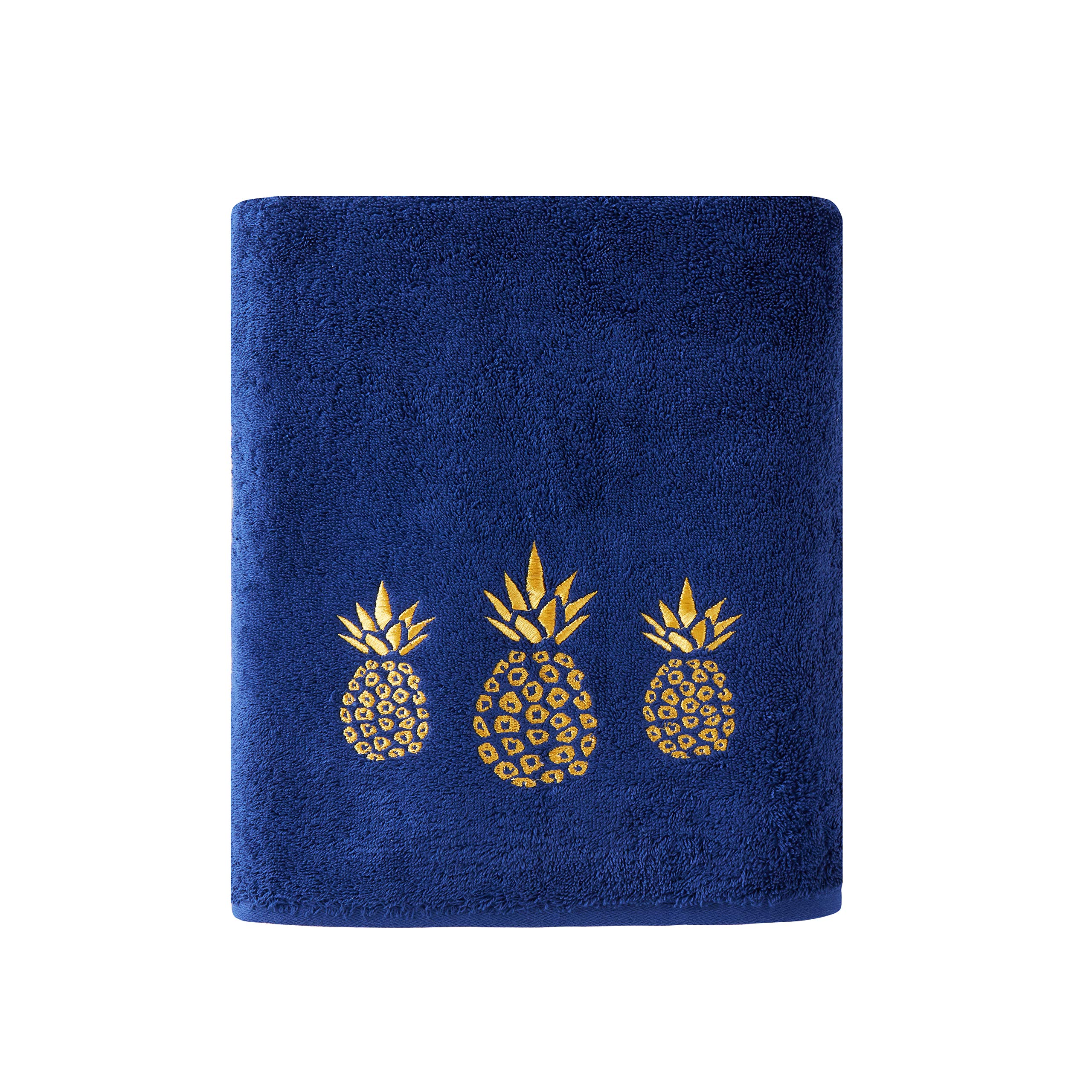 Skl Home By Saturday Knight Ltd. Gilded Pineapple Bath Towel, Navy