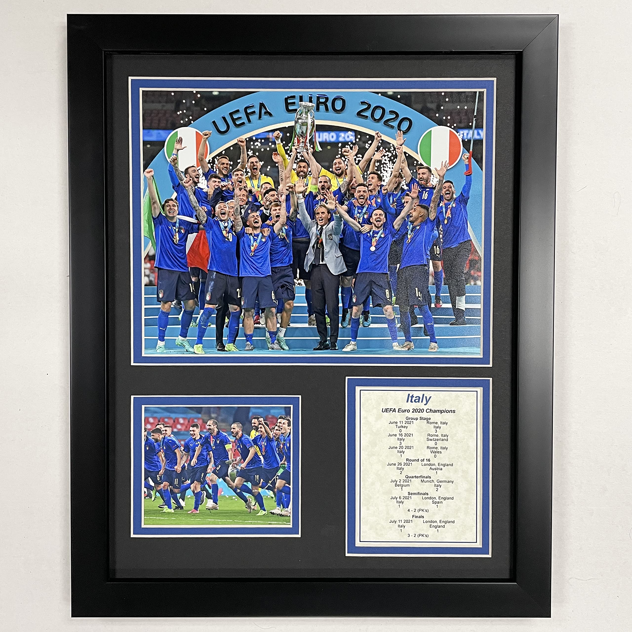 Legends Never Die, Inc. Italy | 2020 Uefa European Championship Winners | 12''X15'' Framed Photo Collage