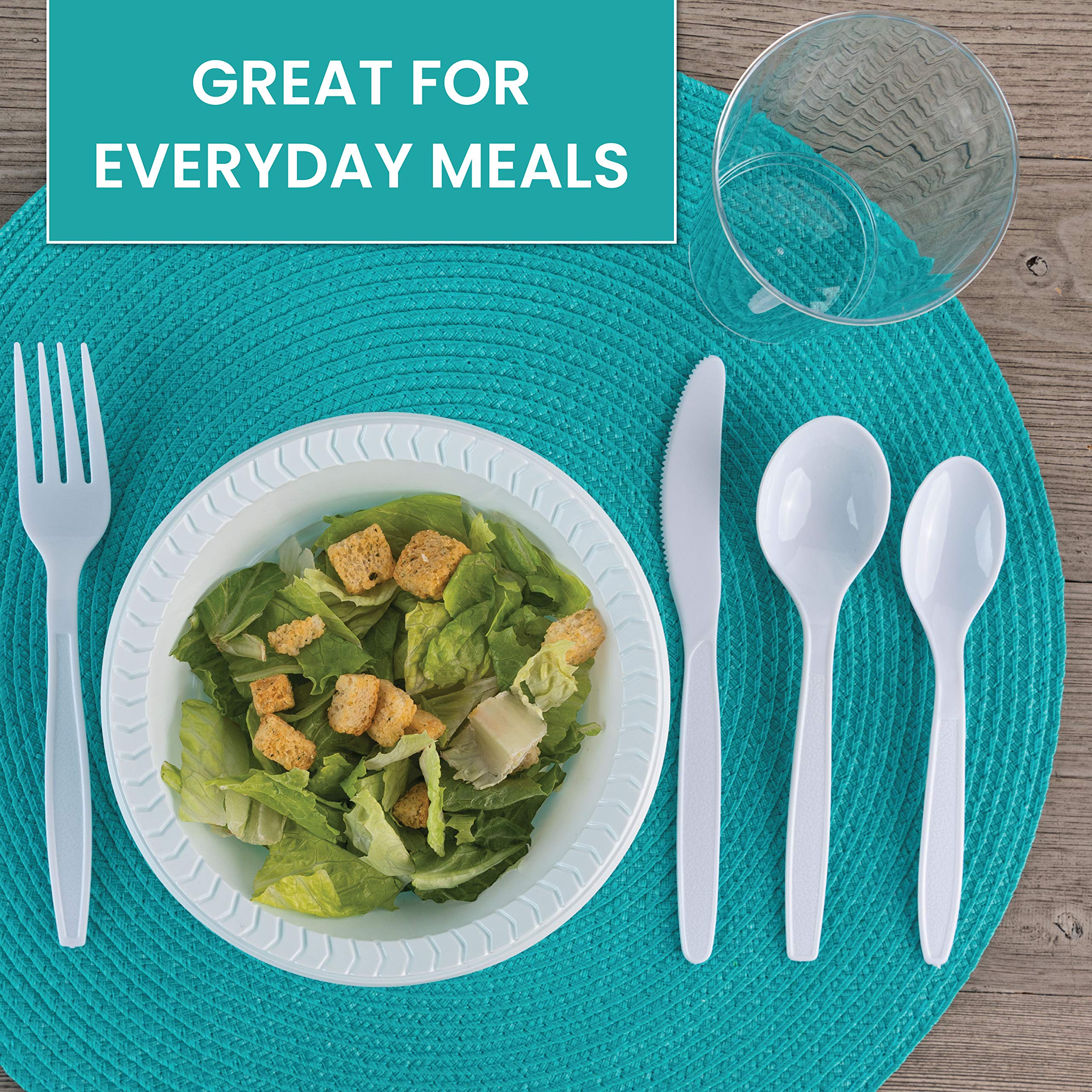 Plasticpro Round Plastic 12 Ounce Bowls Microwaveable, Disposable, White, Dinnerware 100 Count