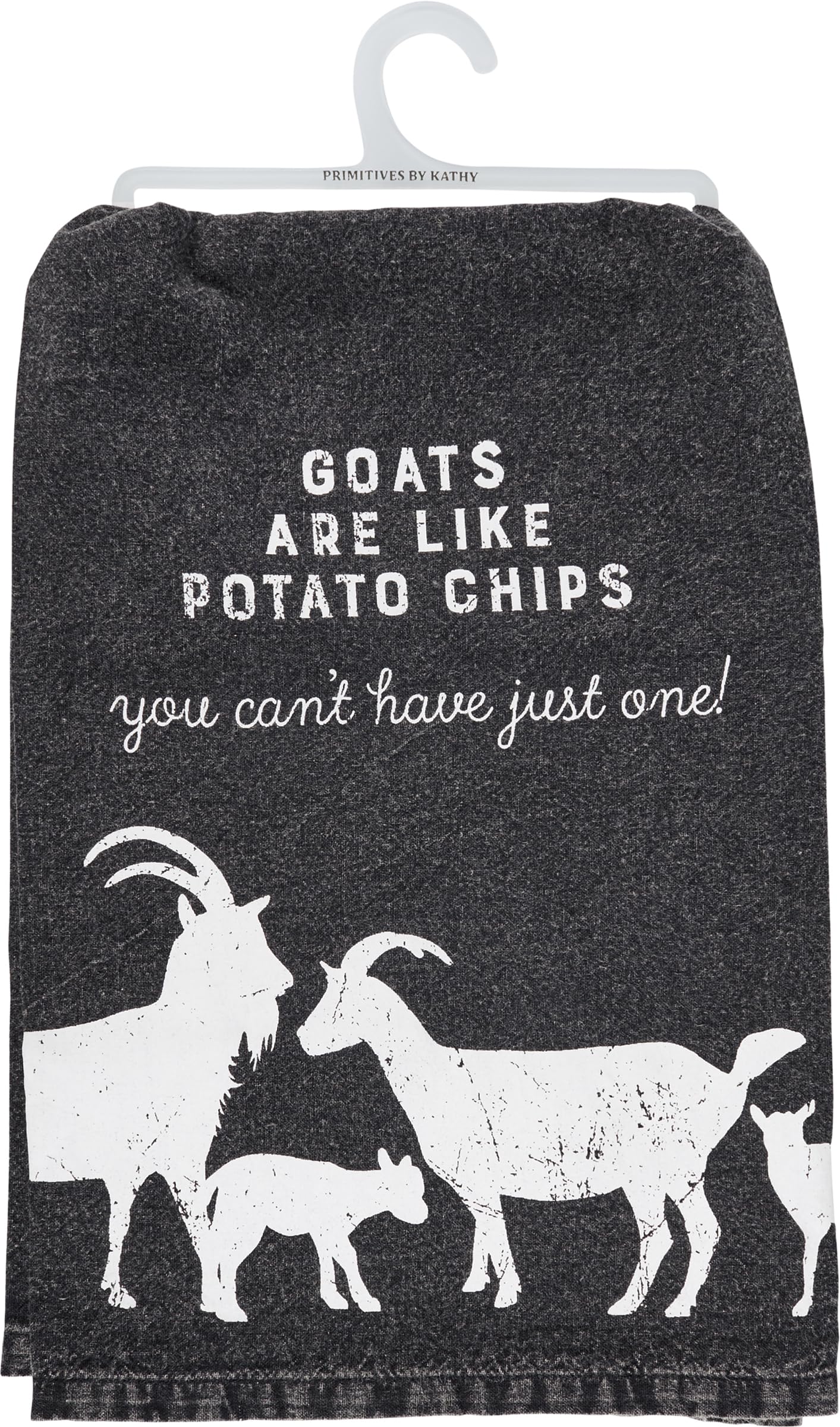 Primitives by Kathy Goats Like Potato Chips Kitchen Towel