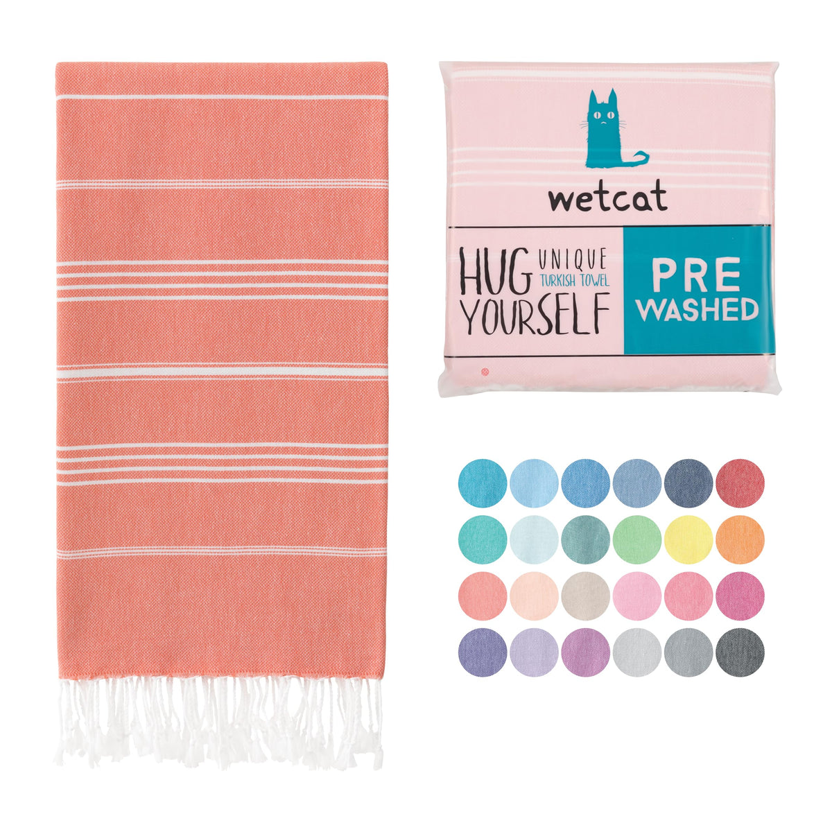 Wetcat Turkish Beach Towel Oversized 38X71 100% Cotton Sand Free Quick Dry Swim Towel Extra Large Light Travel Towel For Adults