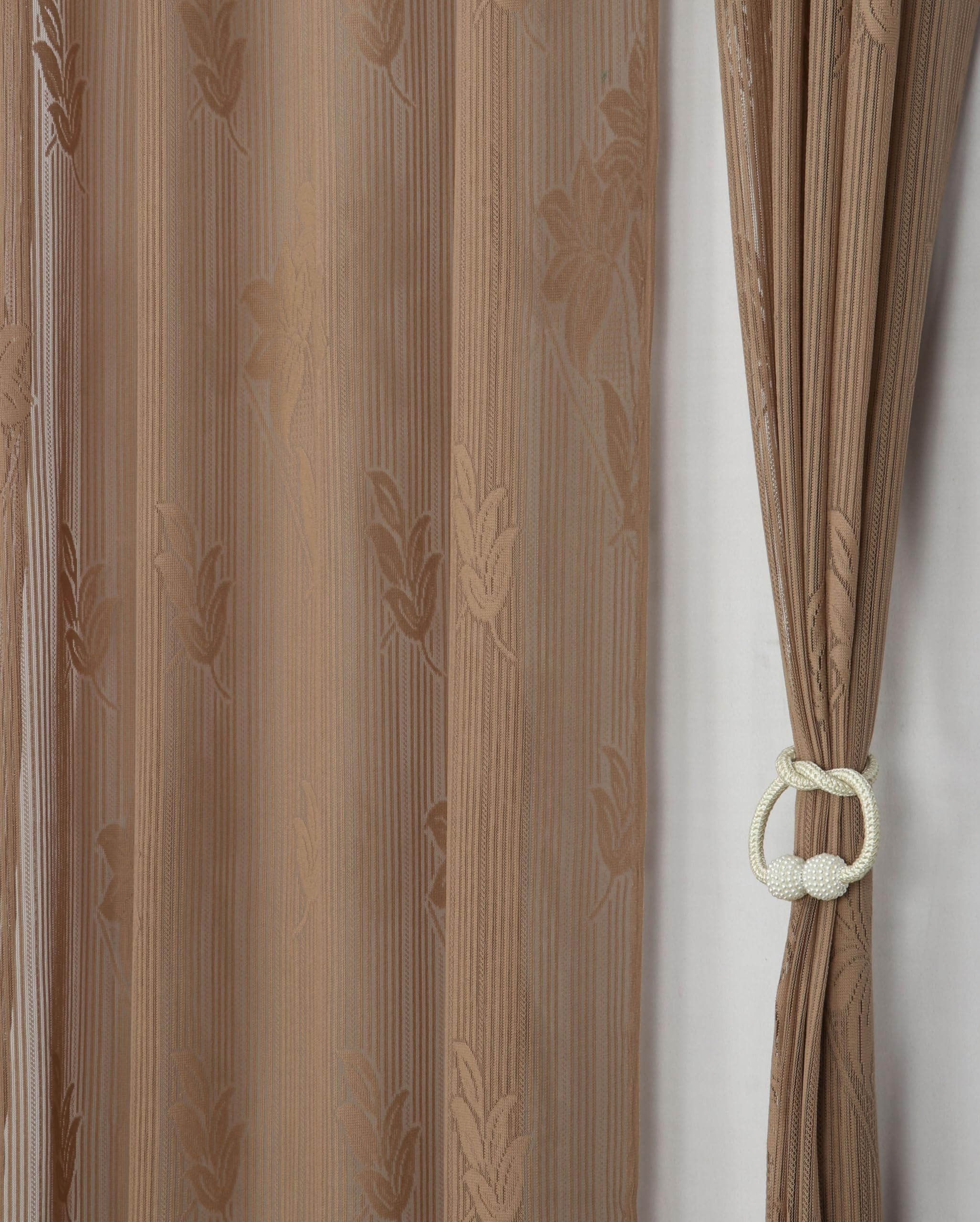 Homefab India Self-Design Transparent Sheer Curtain - 9 X 4 Feet, Long Door Curtains, Hazelwood, Pack Of 1 Piece