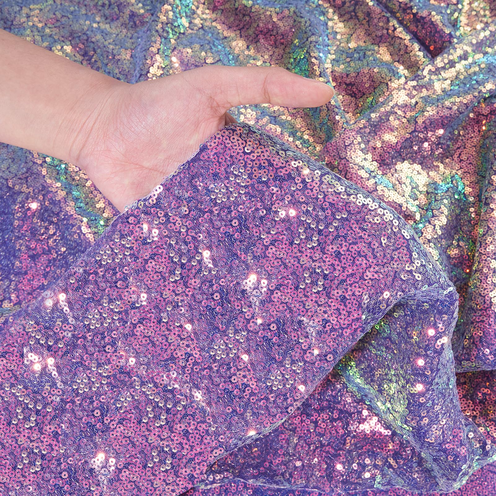 Iridescence Sequin Tablecloths Shiny Mermaid Tablecloth Rectangle Table Cloths Iridescent Party Decoration Birthday Bridal Weddi