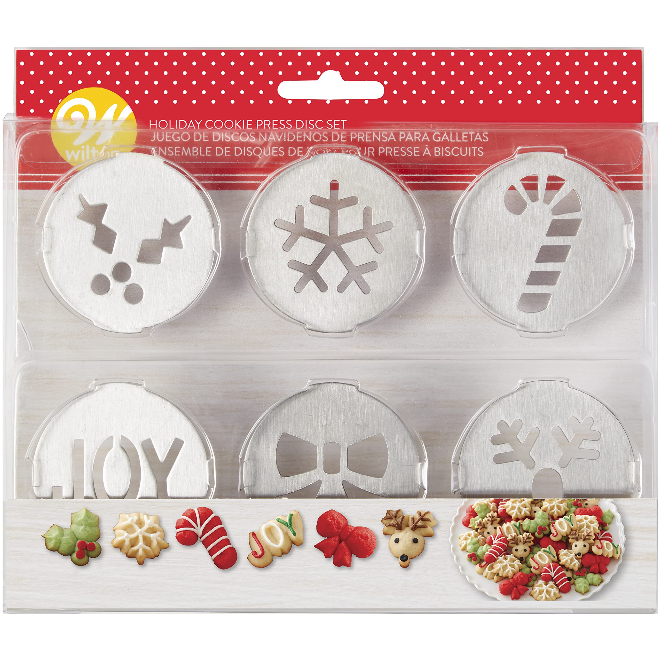 Wilton 6-Piece Fit Right Holiday Cookie Disc Set