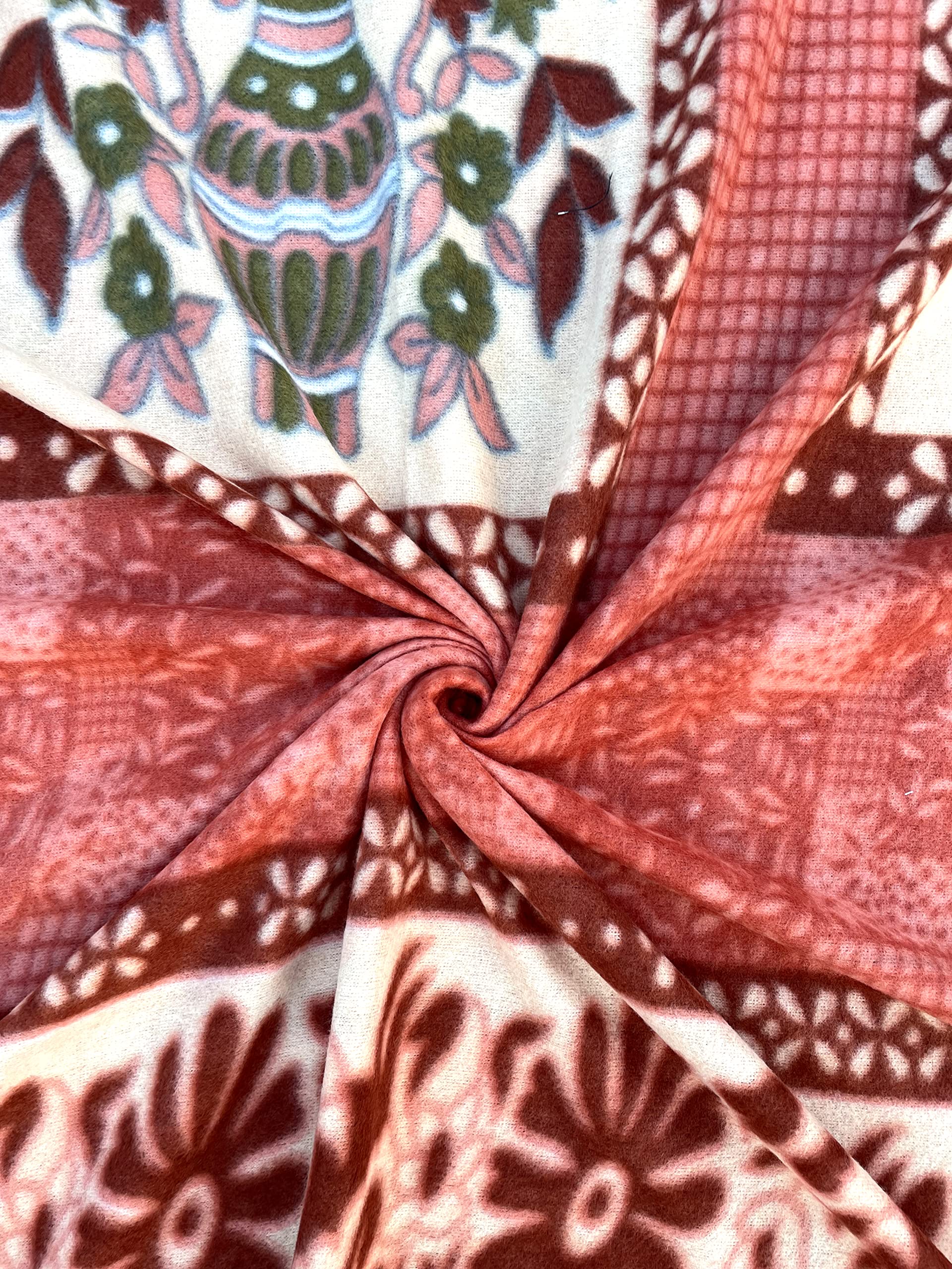 Morado Woolen Heavy Warm Fleece Double Bedsheet With Two Pillow Covers With Zipper For Winters (90X100 Inches, Peach)