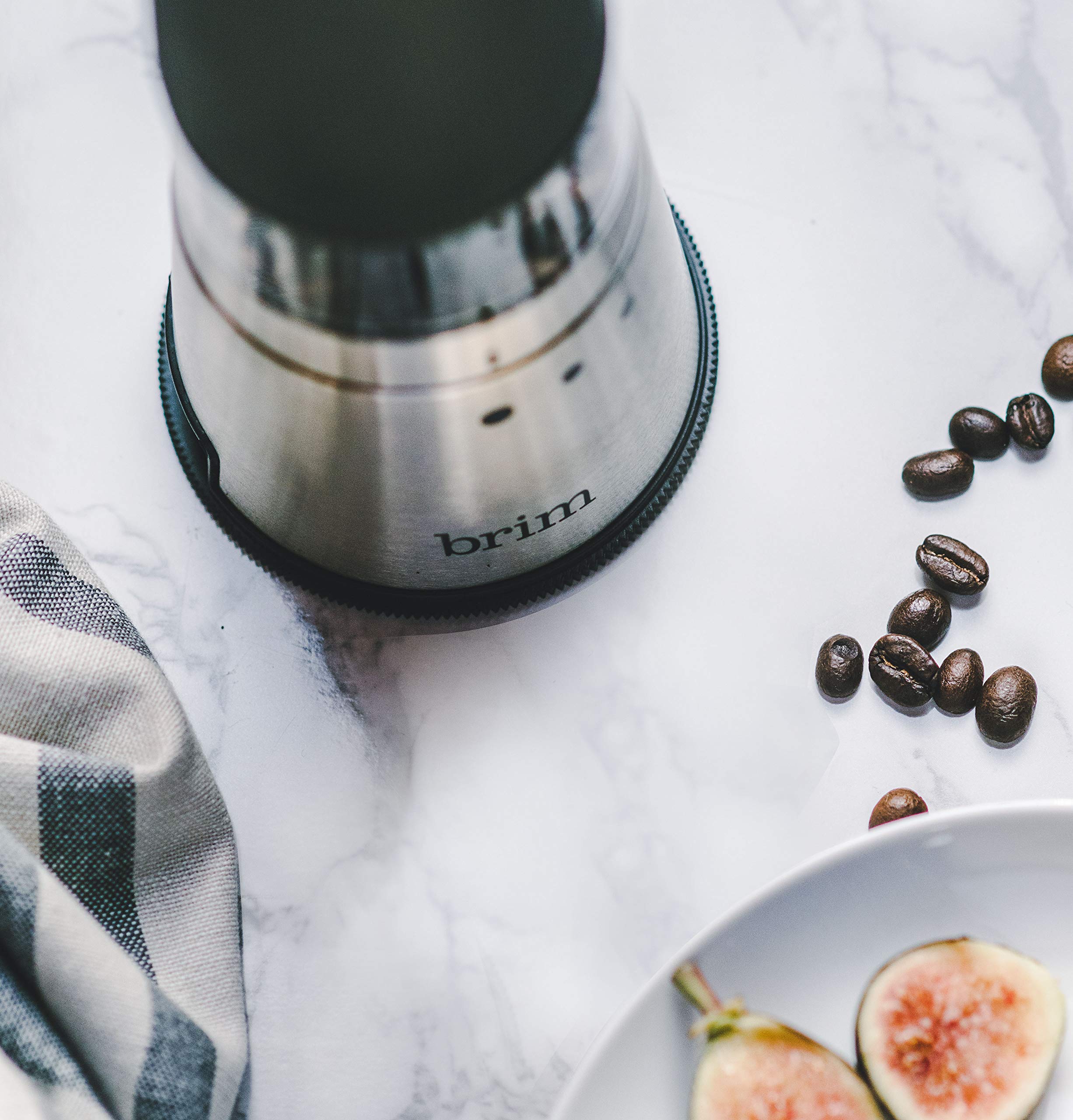 Brim Electric Handheld Burr Coffee Grinder, Simple One-Touch Operation, 9 Precise Grind Settings From Espresso To French Press,
