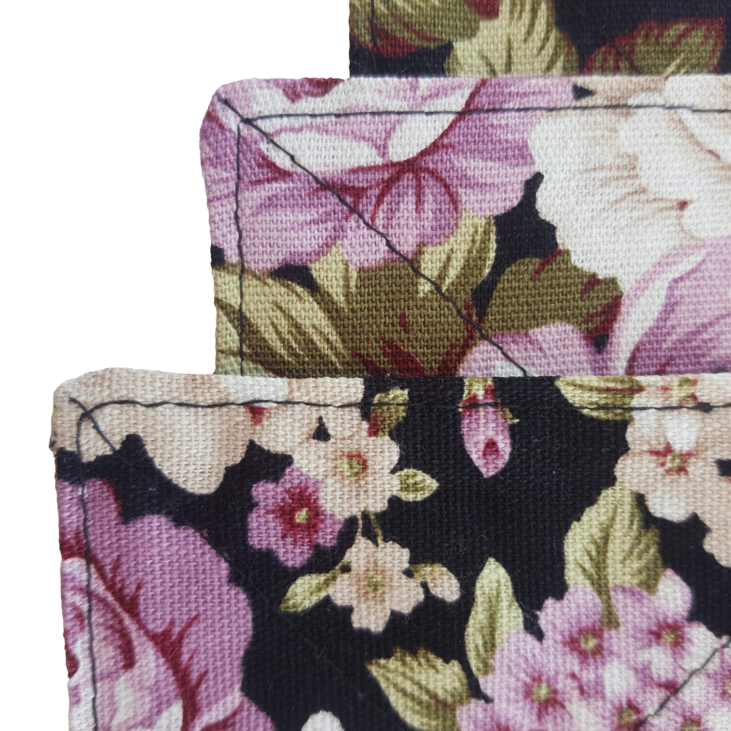 Cushystore Canvas 2 Layers Coasters Saucers Absorbant Mat Pad Floral Botanical Style Fabric Quilted For Glass Cup Drinking 4'',