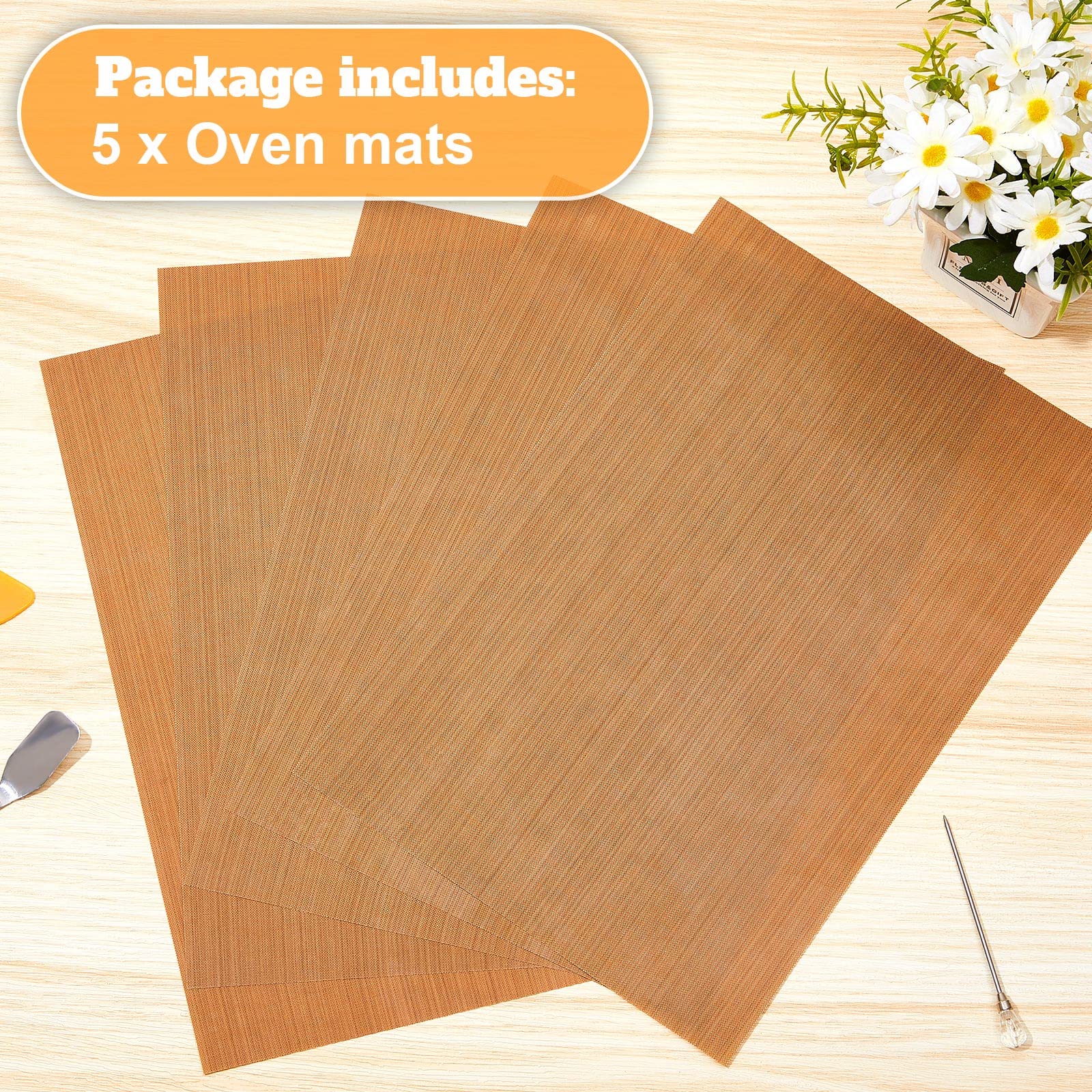 Honeydak Clay Oven Safe Work Mat Non Skid Mat Polymer Clay Mat Bake Clay Tool Oven Liners Mat For Diy Crafts Projects, 7.9 X 11.