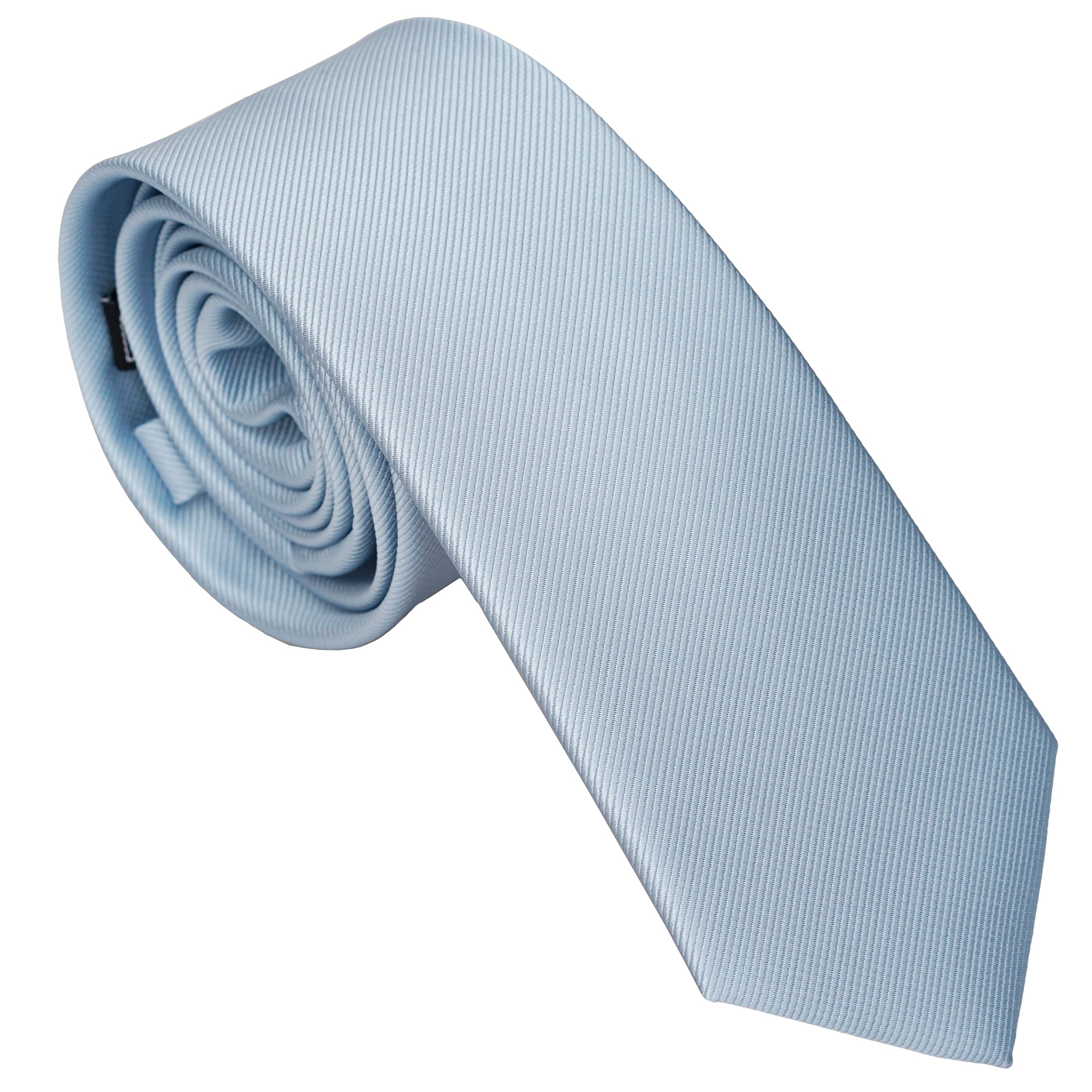 Zenxus Solid Skinny Ties For Men, 25 Inch Slim Dusty Blue Necktie