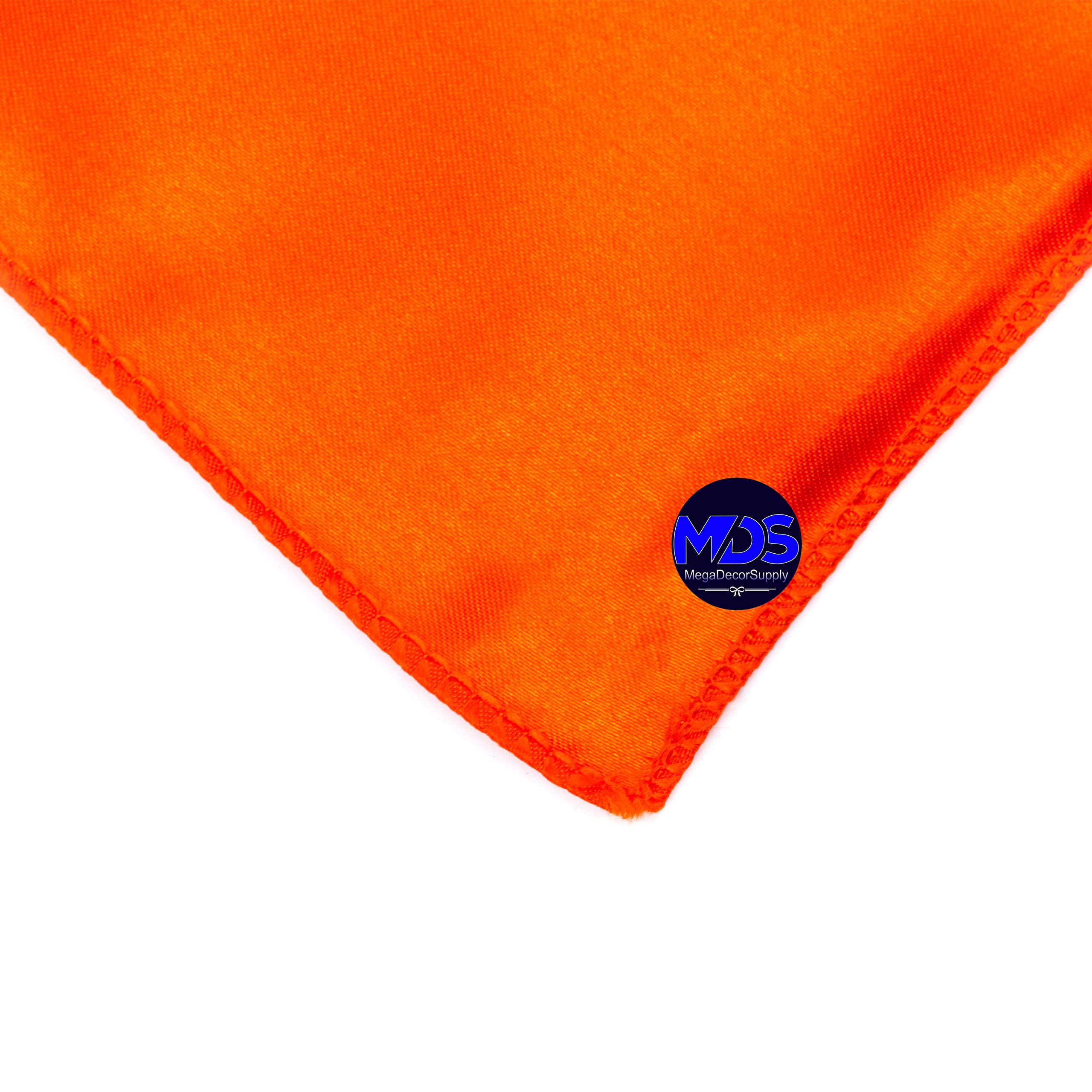 Mds Pack Of 50 Wedding Satin 12''X 12'' Square Dinner Napkin Or Handkerchief For Wedding Banquet Decoration - Orange
