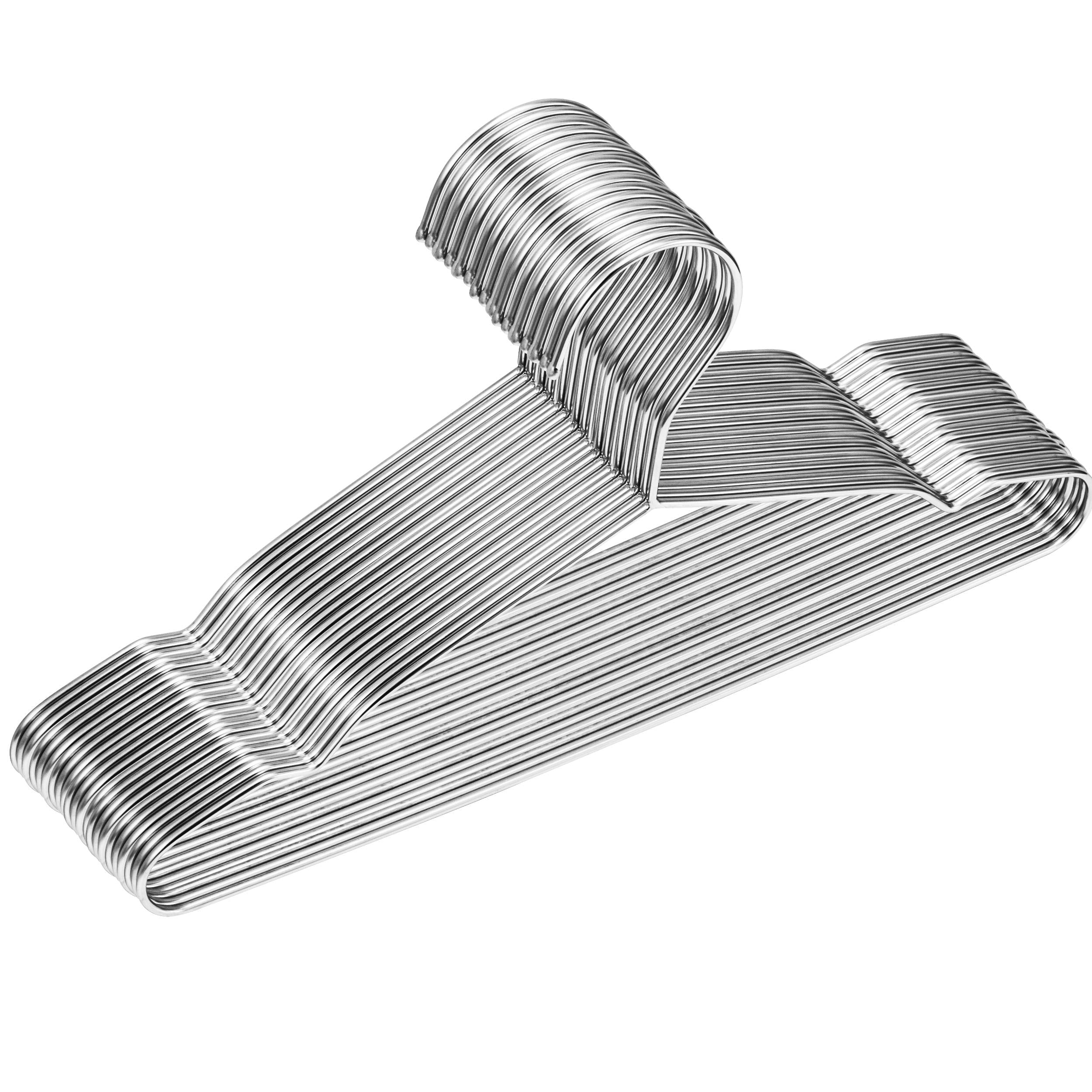 Baby Hangers, 50 Pack Stainless Steel 12.6 Inch Baby Clothes Hangers Heavy Duty Non-Slip Space Saving Coat Hangers Metal Hangers